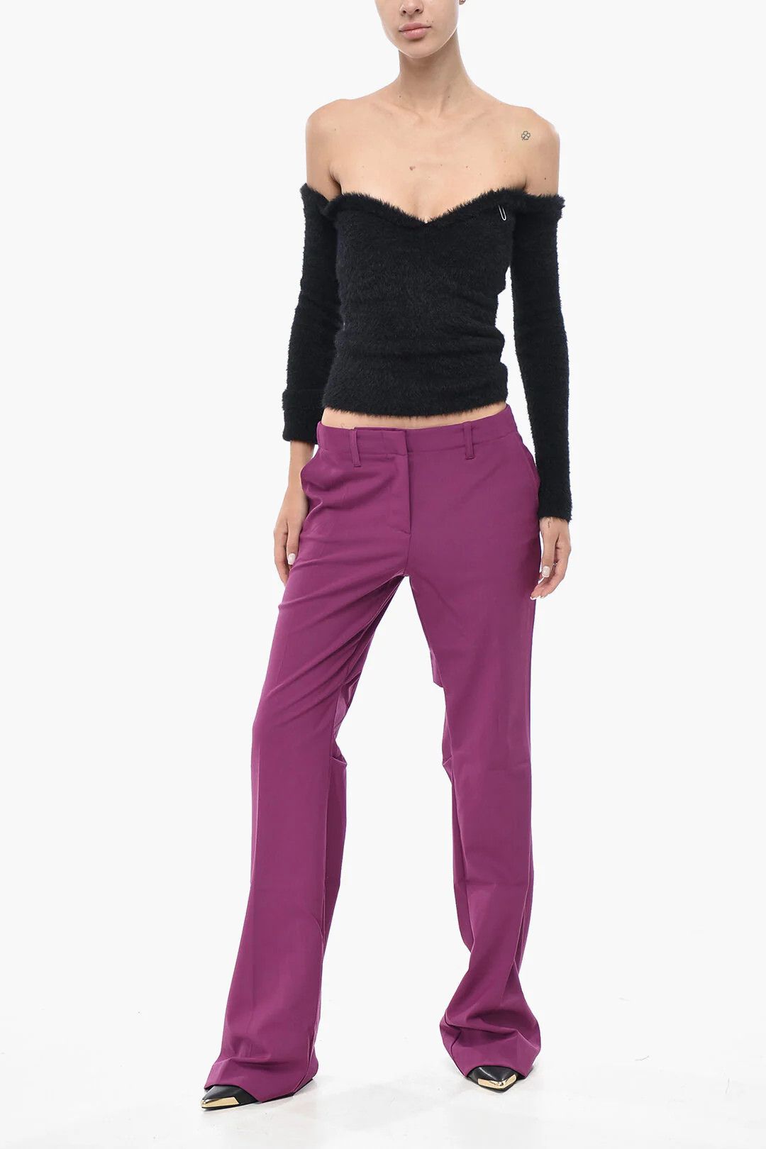Off-White og1mm0426 Straight-Fit Pant in Purple Size 26" / US 2 / IT 38 - 4 Thumbnail
