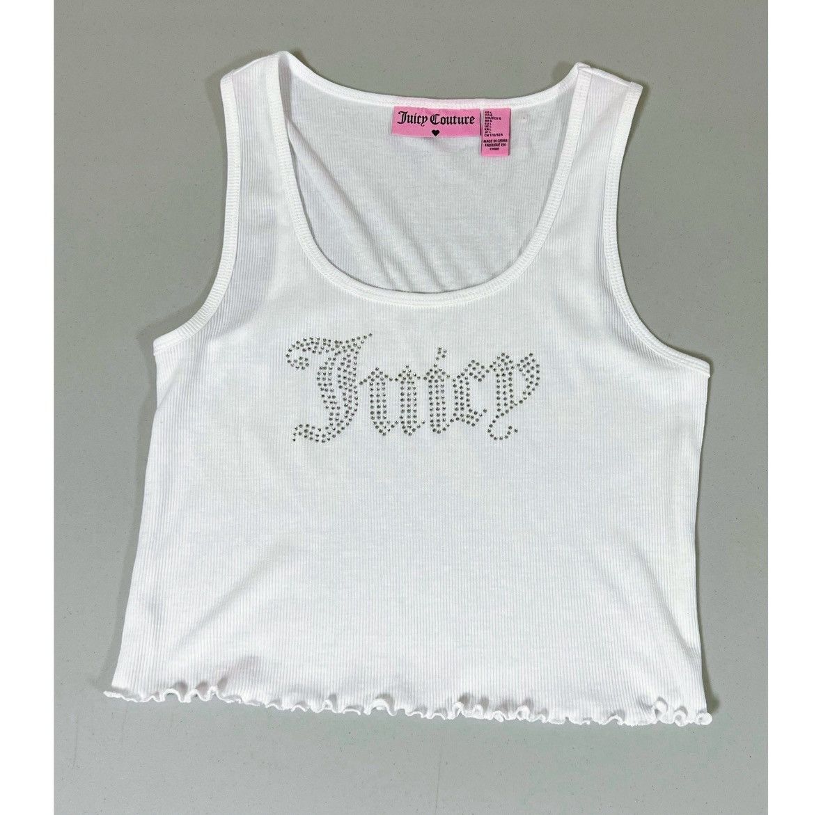 Juicy Couture Juicy Couture White Diamond Graphic Tank Top Shirt Size L 💎 Size L / US 10 / IT 46 - 2 Thumbnail