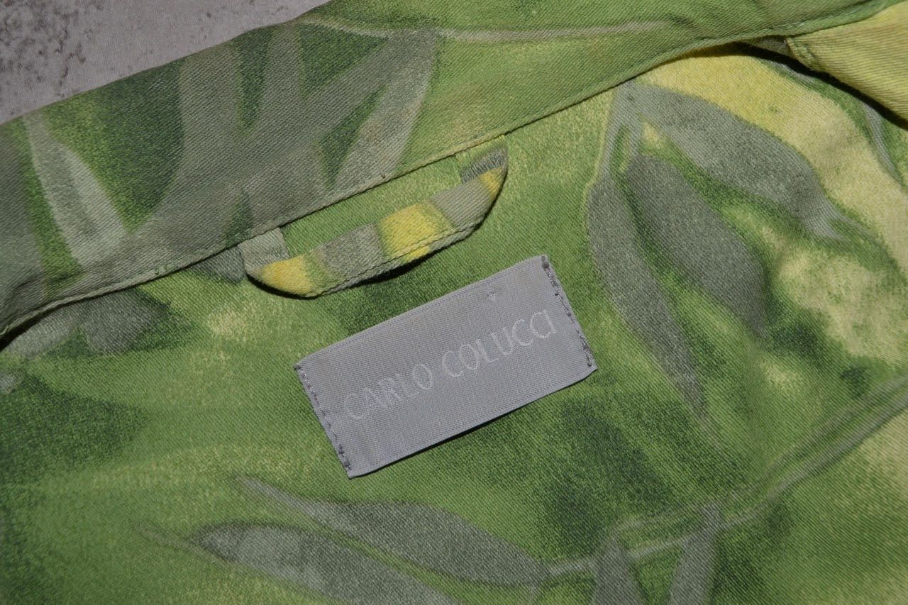 Carlo Colucci Carlo Colucci Jacket Size 42 Green Yellow Leaf Print Cotton Size M / US 6-8 / IT 42-44 - 8 Thumbnail