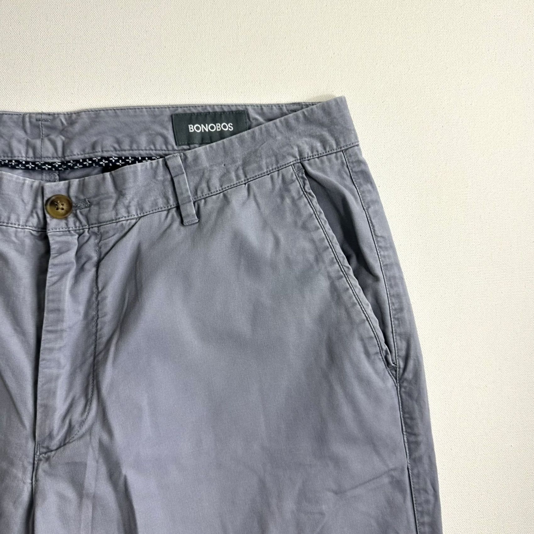 Bonobos Bonobos Slim Fit Chino Pants Mens Size 36x30 Gray Cotton Casual Straight Leg Size US 36 / EU 52 - 6 Thumbnail