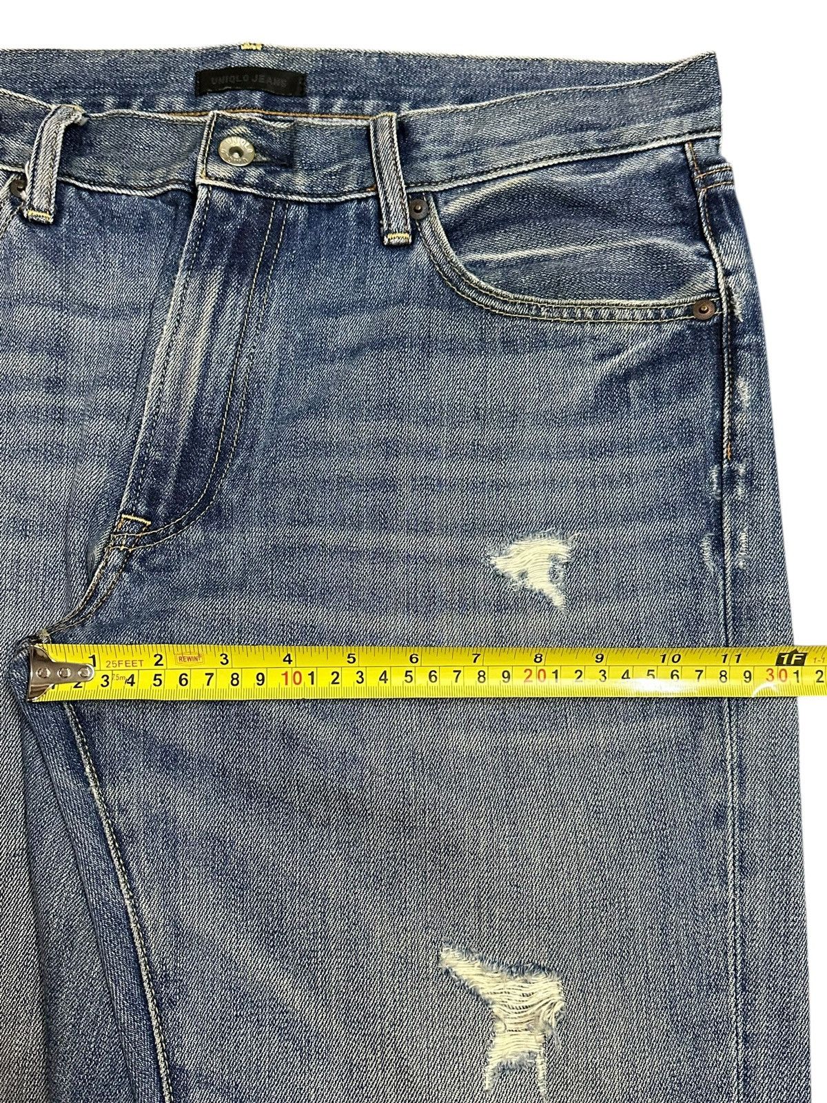 Japanese Brand Vintage Japanese Uniqlo Blue Wash Distressed Style Jeans Size US 36 / EU 52 - 15 Thumbnail