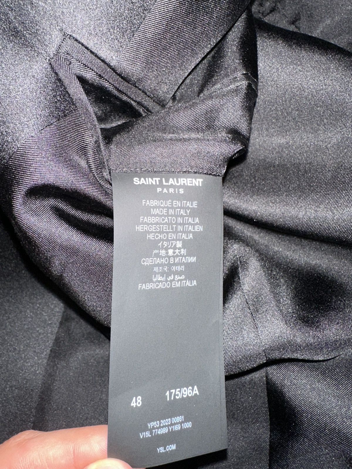 Saint Laurent Paris Saint Laurent Black Blazer Size 48S - 4 Thumbnail