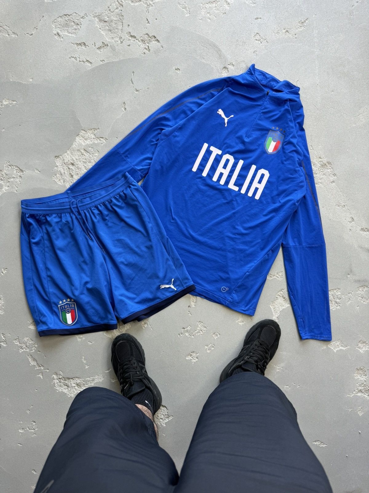 Puma × Vintage 90s Puma Italia Vintage Track Suit Shorts + Jacket Size US L / EU 52-54 / 3 - 1 Thumbnail