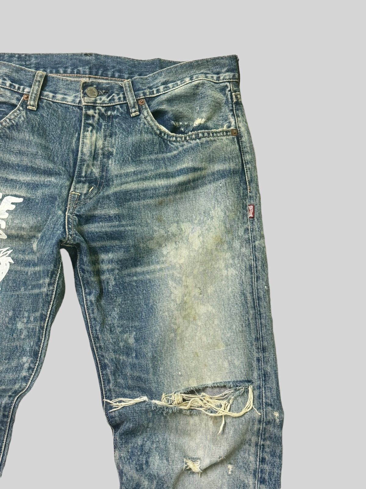 Hysteric Glamour × Japanese Brand Distressed RNA INC Junkie Business Trashed Denim Size US 34 / EU 50 - 5 Thumbnail