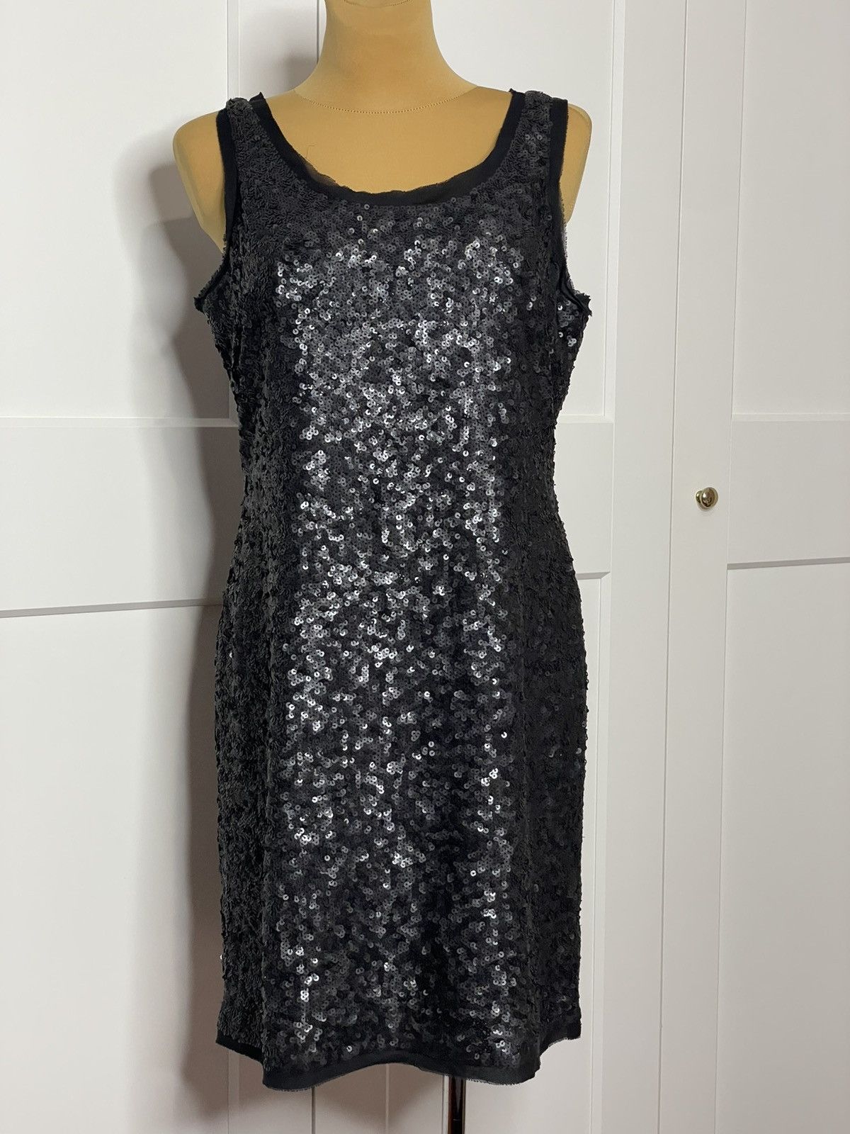 Talbots Black silk dress with sequins Size L / US 10 / IT 46 - 1 Thumbnail