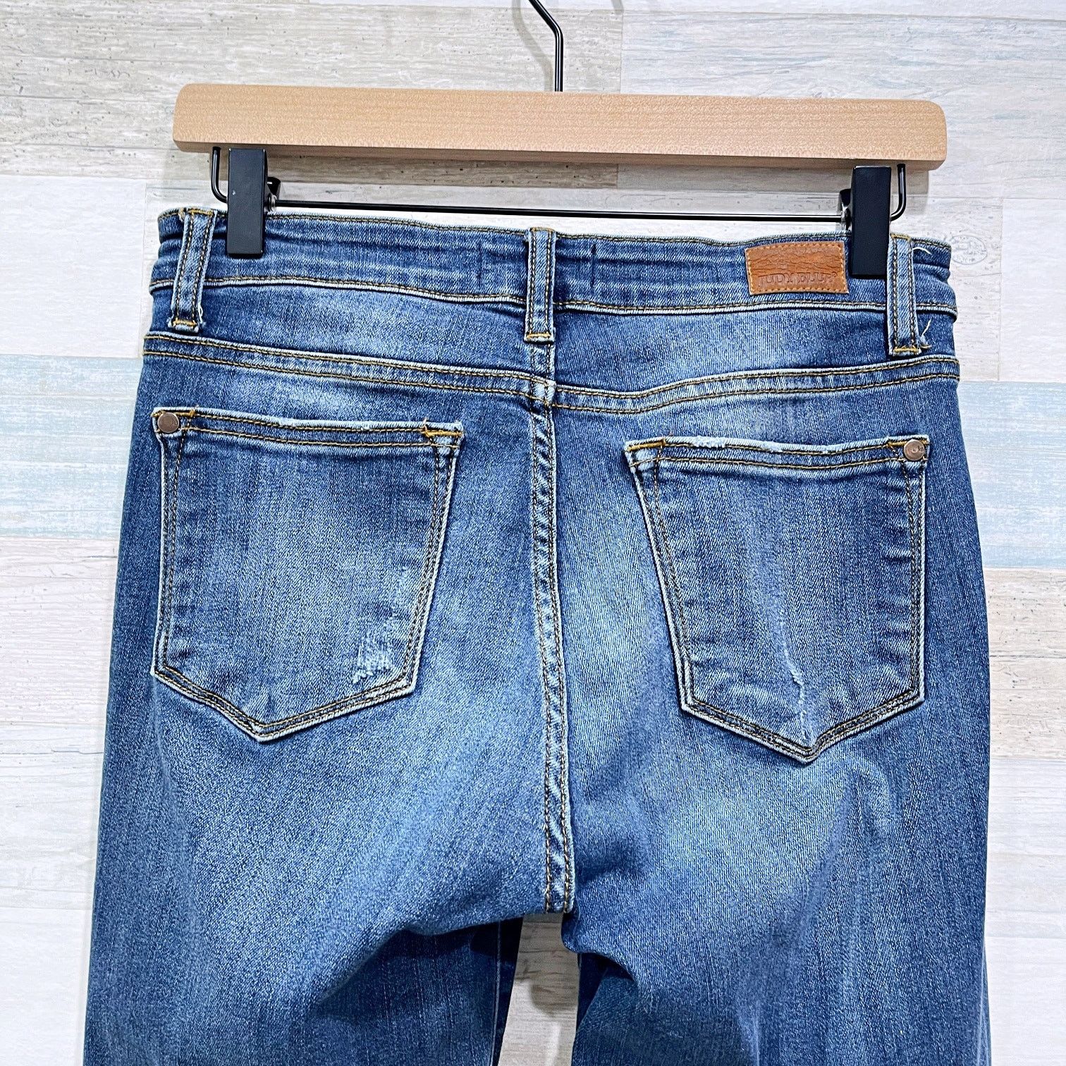 Other Judy Blue Mid Rise Distressed Crop Skinny Jeans Dark 28 Size 28" / US 6 / IT 42 - 5 Thumbnail