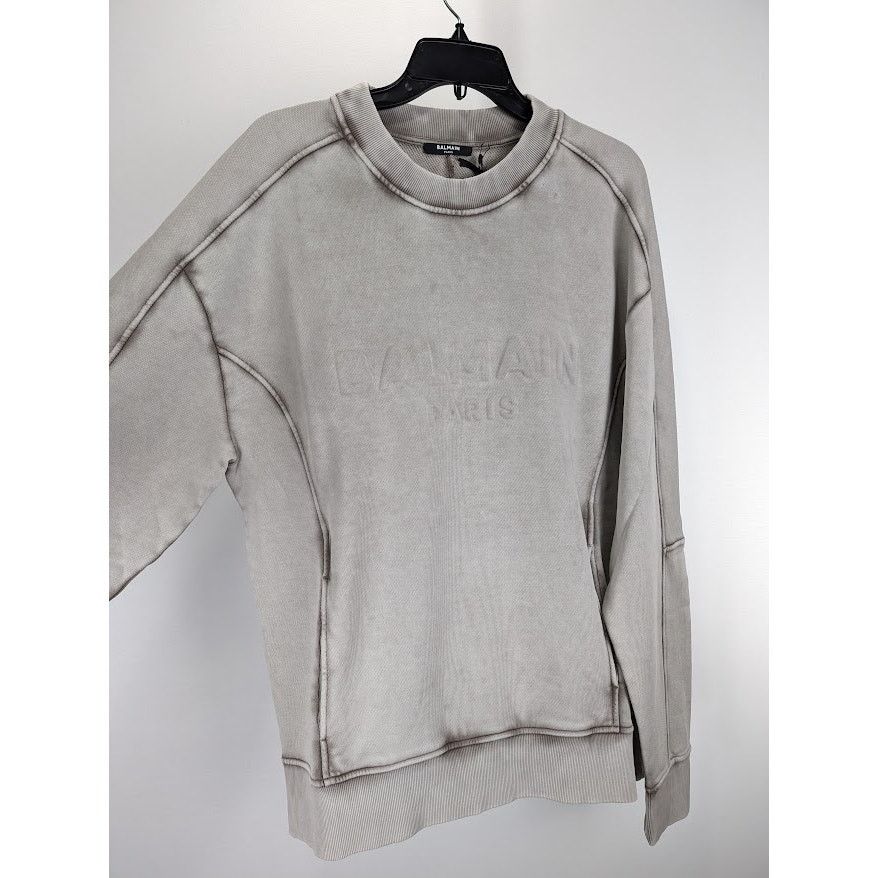 Balmain o1rshd1 Q:2 / Washed Sweatshirt in Grey Size US S / EU 44-46 / 1 - 11 Thumbnail