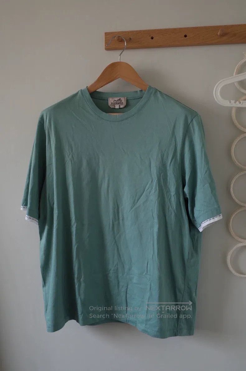 Other Hermes Blue-green short-sleeve T-shirt, made in Italy, 100 Size US XL / EU 56 / 4 - 5 Thumbnail