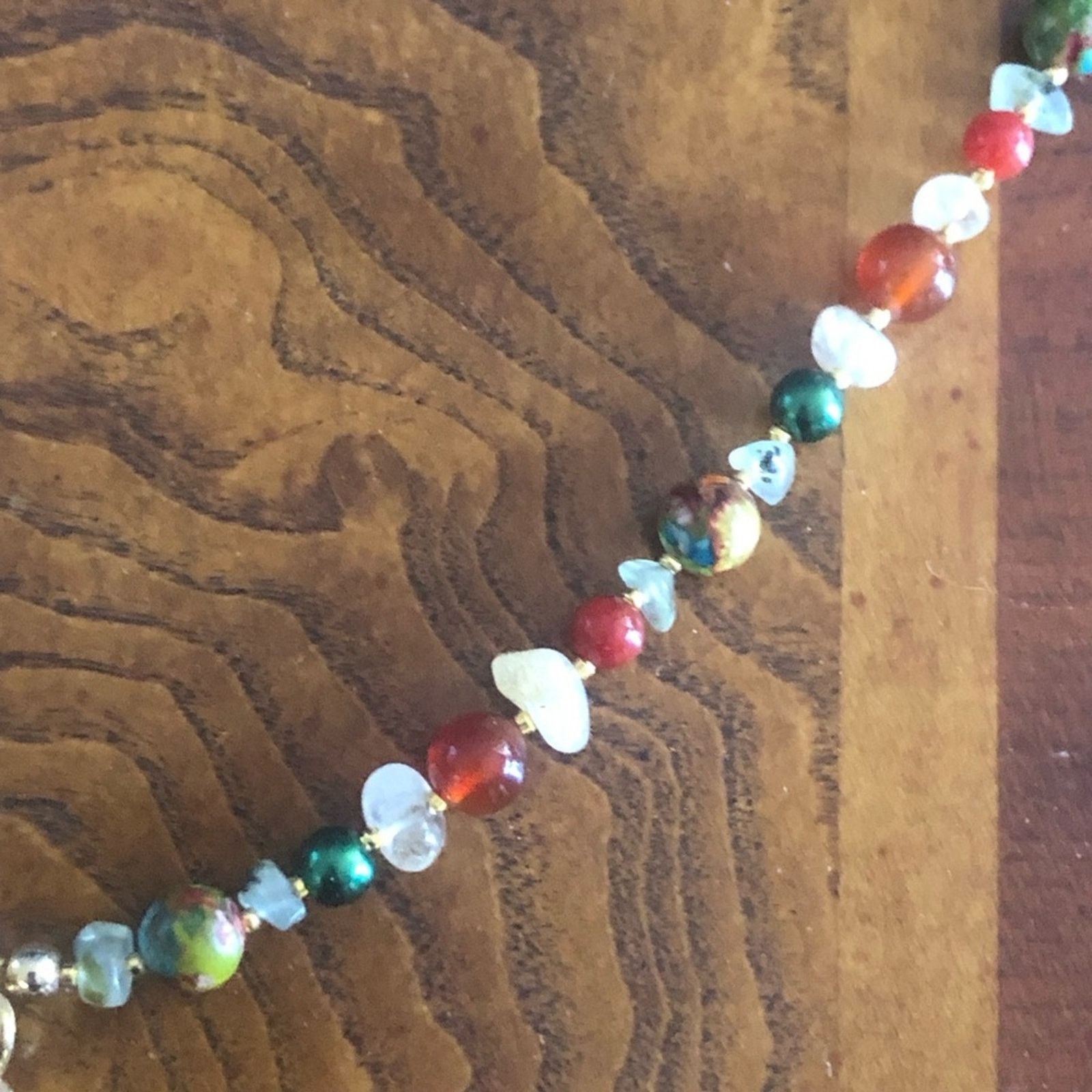 Handmade Handcrafted genuine stone nature leaf pendant necklace Size ONE SIZE - 10 Thumbnail