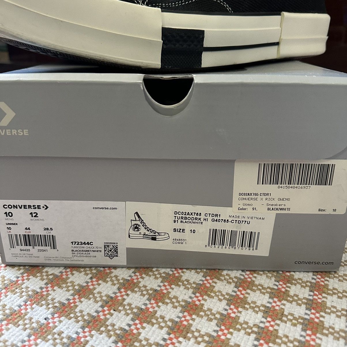 Converse × Rick Owens × Rick Owens Drkshdw Rick Owens DRKSHDW x Converse Tubrodrk Chuck Taylor 70 Hi Size US 10 / EU 43 - 8 Thumbnail