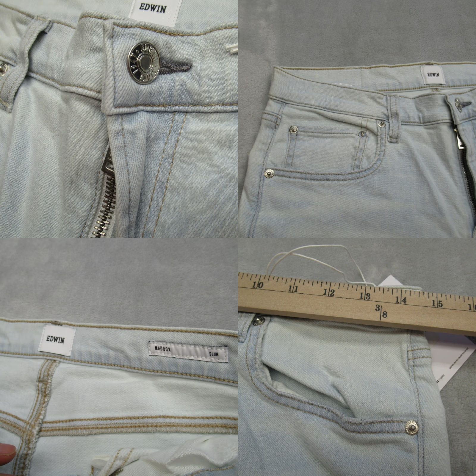 Edwin User: Original Title: Edwin Jeans Mens 29X32 Maddox Outcast Light Wash Slim Endurance Straight NWD Size US 29 - 9 Thumbnail