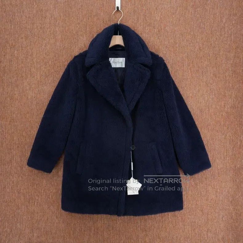 Other Max Mara Navy Teddy Long Coat Size S / US 4 / IT 40 - 1 Thumbnail