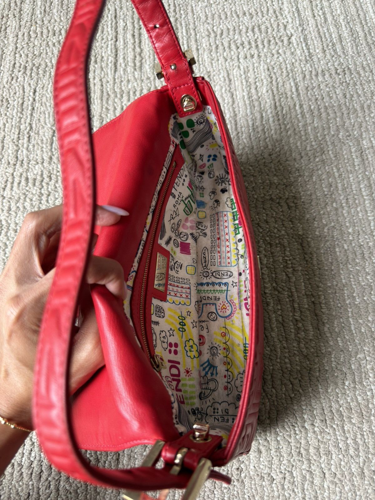 Fendi Fendi Baguette - 1997 Re-edition - Red Nappa Leather - Gold Size ONE SIZE - 17 Thumbnail