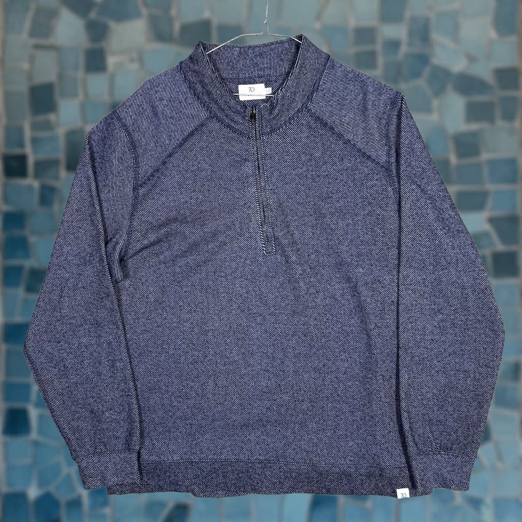 Vintage 7 Diamonds Generation Men’s XL Pullover 1/4 Zip Sweater Jacket Sweatshirt Blue Size US XL / EU 56 / 4 - 1 Thumbnail