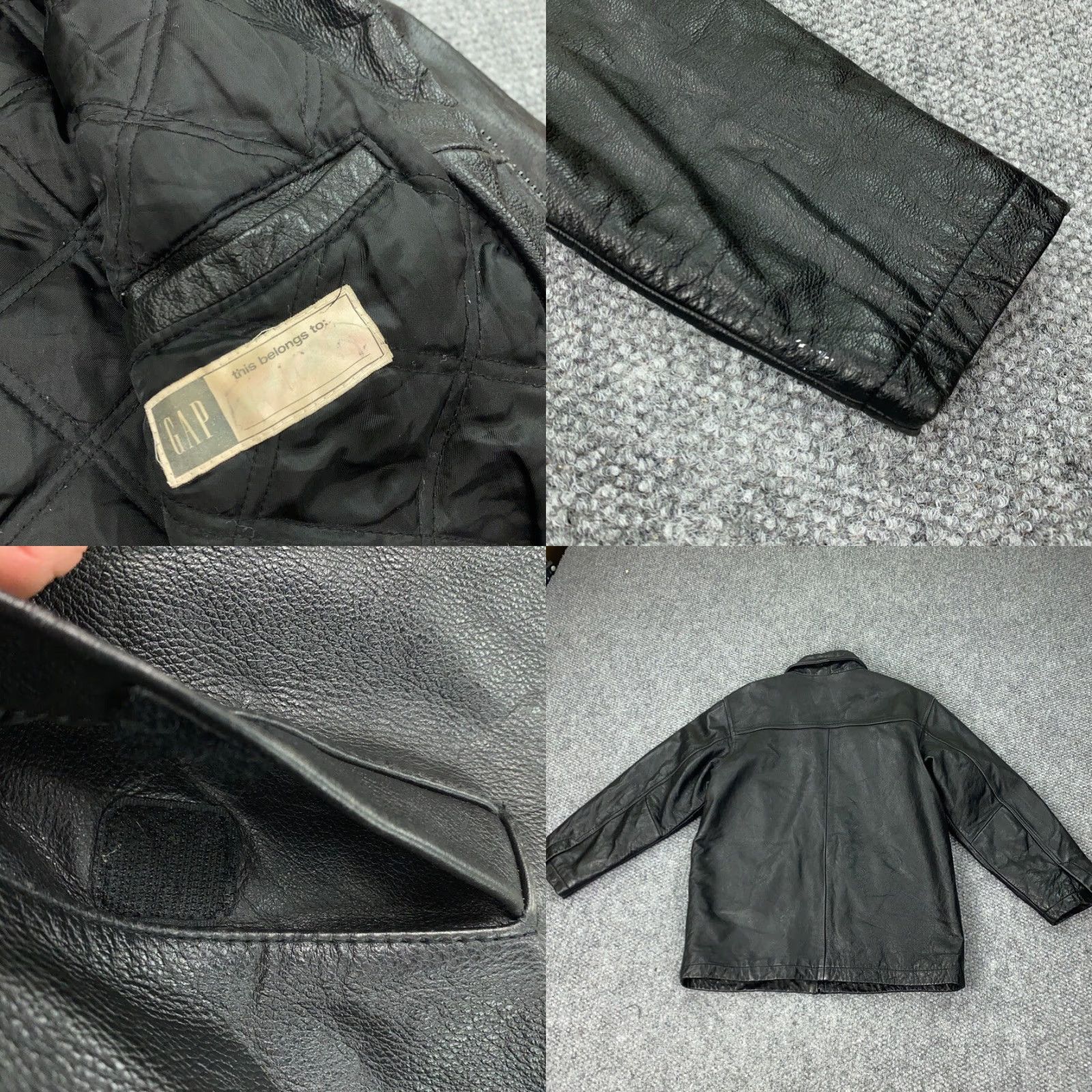 Gap VINTAGE Gap Leather Jacket Womens XL Black Insulated Zip Size XL / US 12-14 / IT 48-50 - 8 Thumbnail