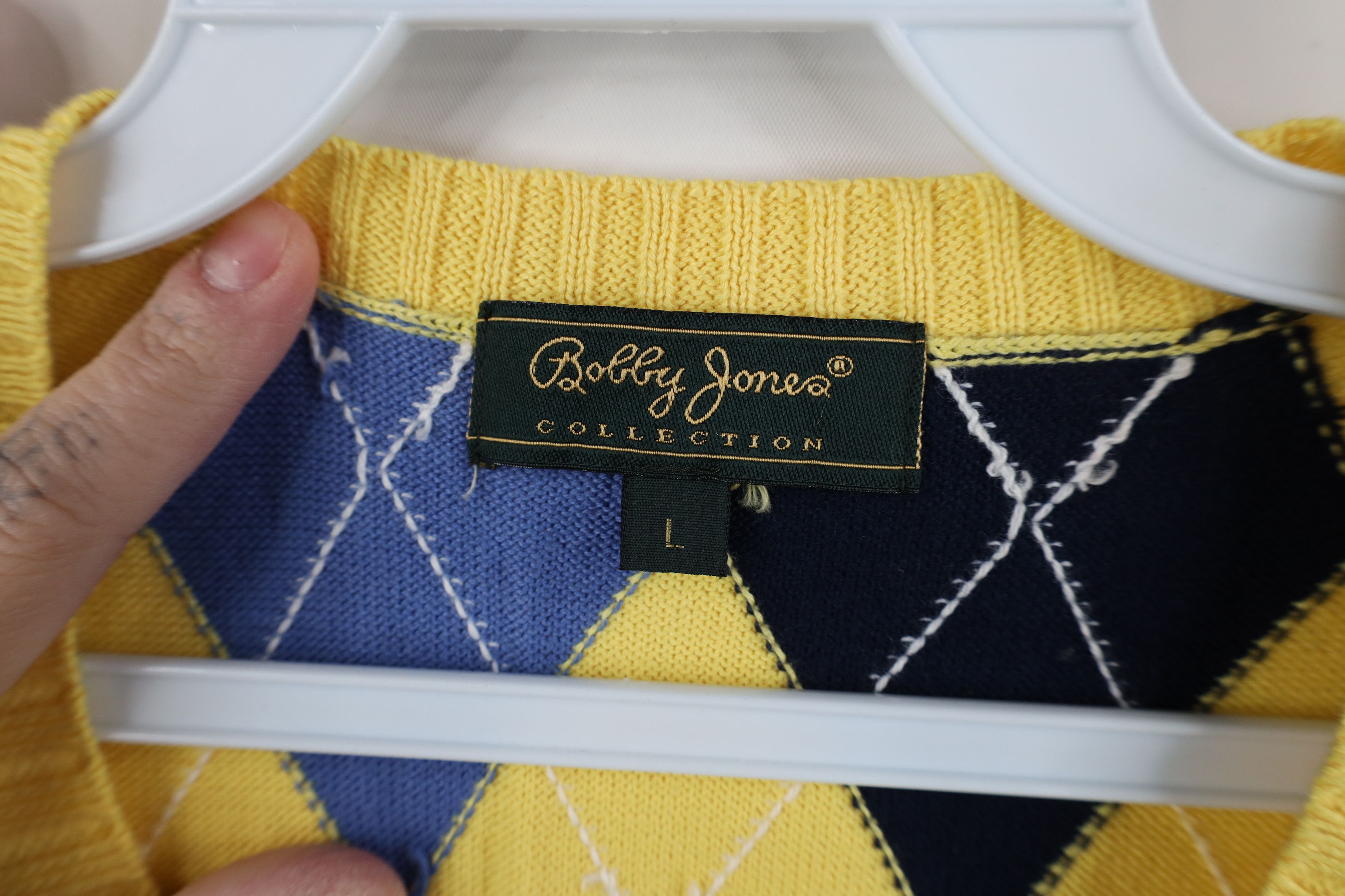 Vintage Vintage 90s Streetwear Cotton Knit V-Neck Sweater Vest Size US L / EU 52-54 / 3 - 4 Thumbnail