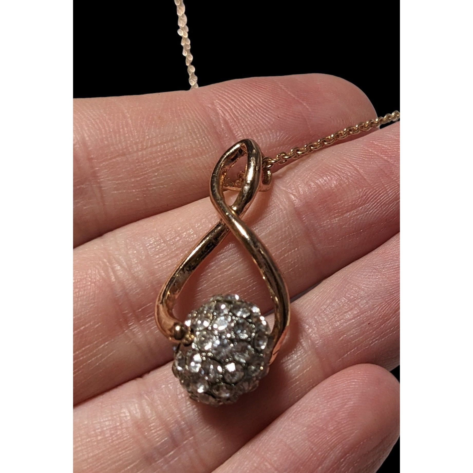Other Gold Suspended Rhinestone Bead Pendant Necklace Size ONE SIZE - 4 Thumbnail
