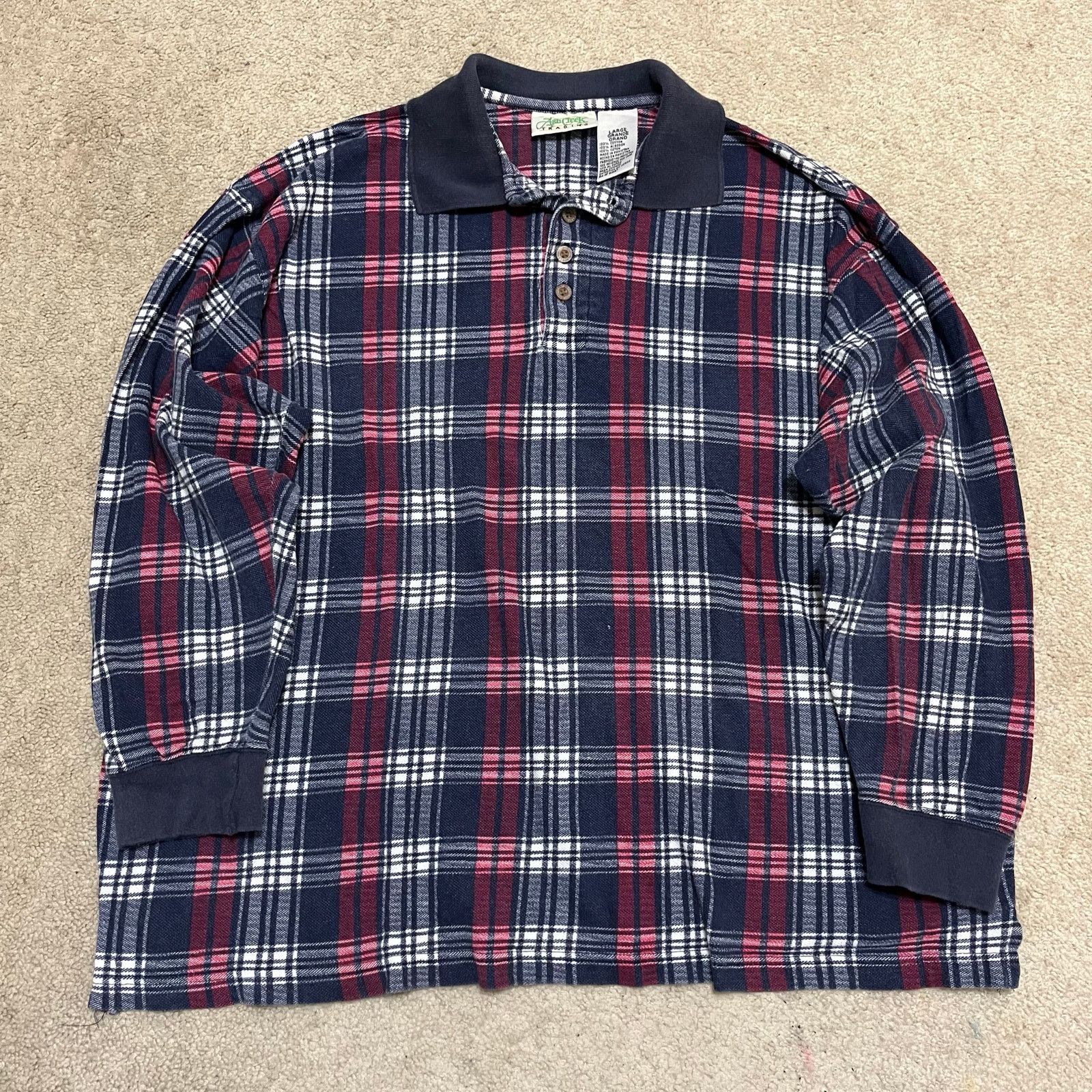 Other Ash Creek Trading Navy/Red Plaid Long Sleeve Polo Large Size US L / EU 52-54 / 3 - 2 Thumbnail