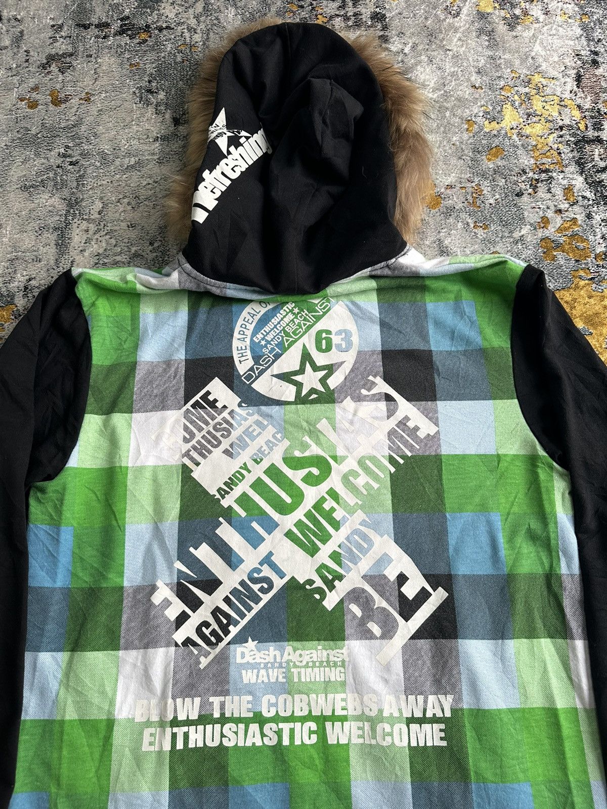 Beauty Beast VACHE PLAID FUR ZIPHOODIE NICE DESIGN IFSIXWASNINE LGB STYLE Size US L / EU 52-54 / 3 - 4 Thumbnail