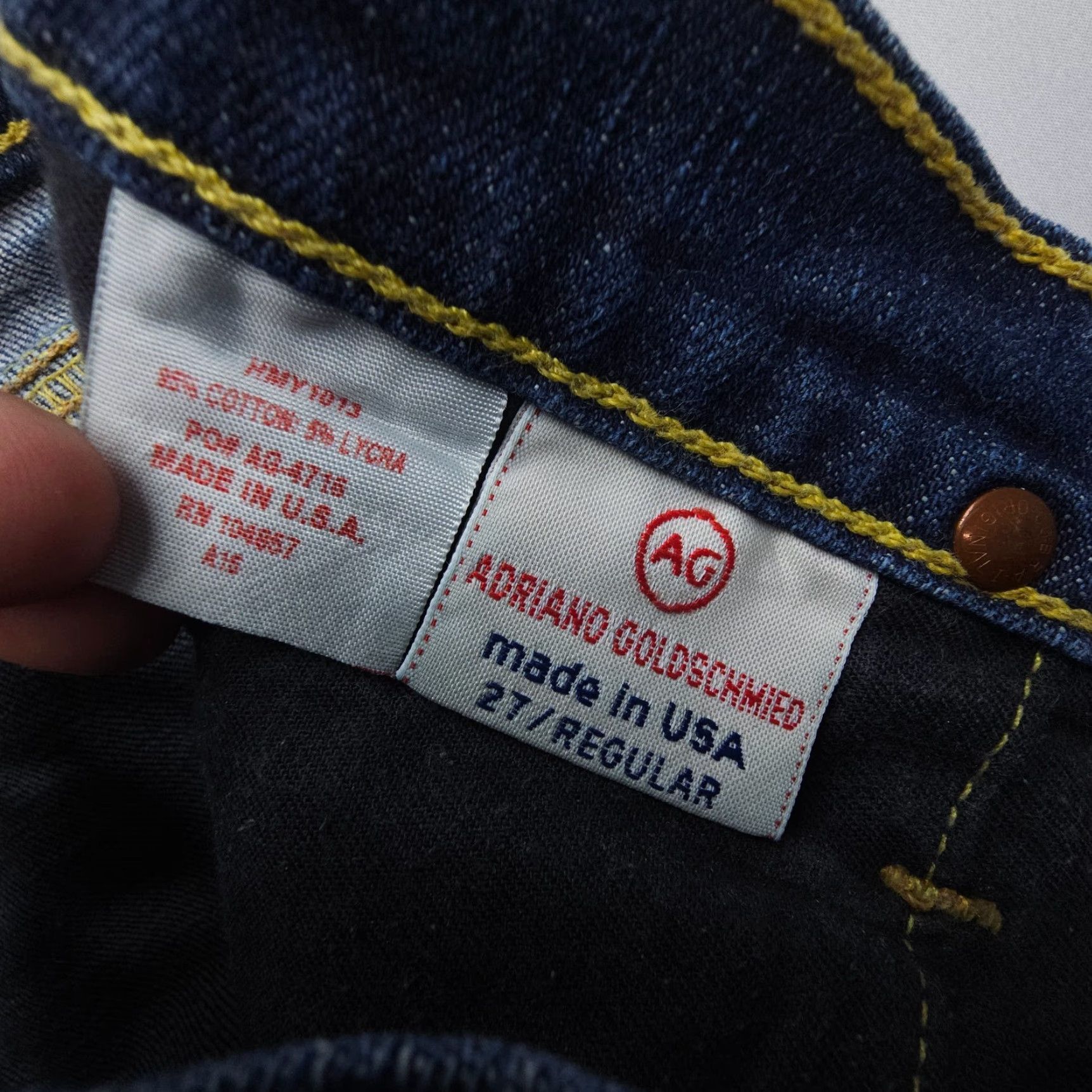 Vintage VINTAGE AG Adriano Goldschmied Jeans Flared Low Rise 27 Dark Wash Blue 27" Inseam Womens Boys? Size 27" / US 4 / IT 40 - 3 Thumbnail