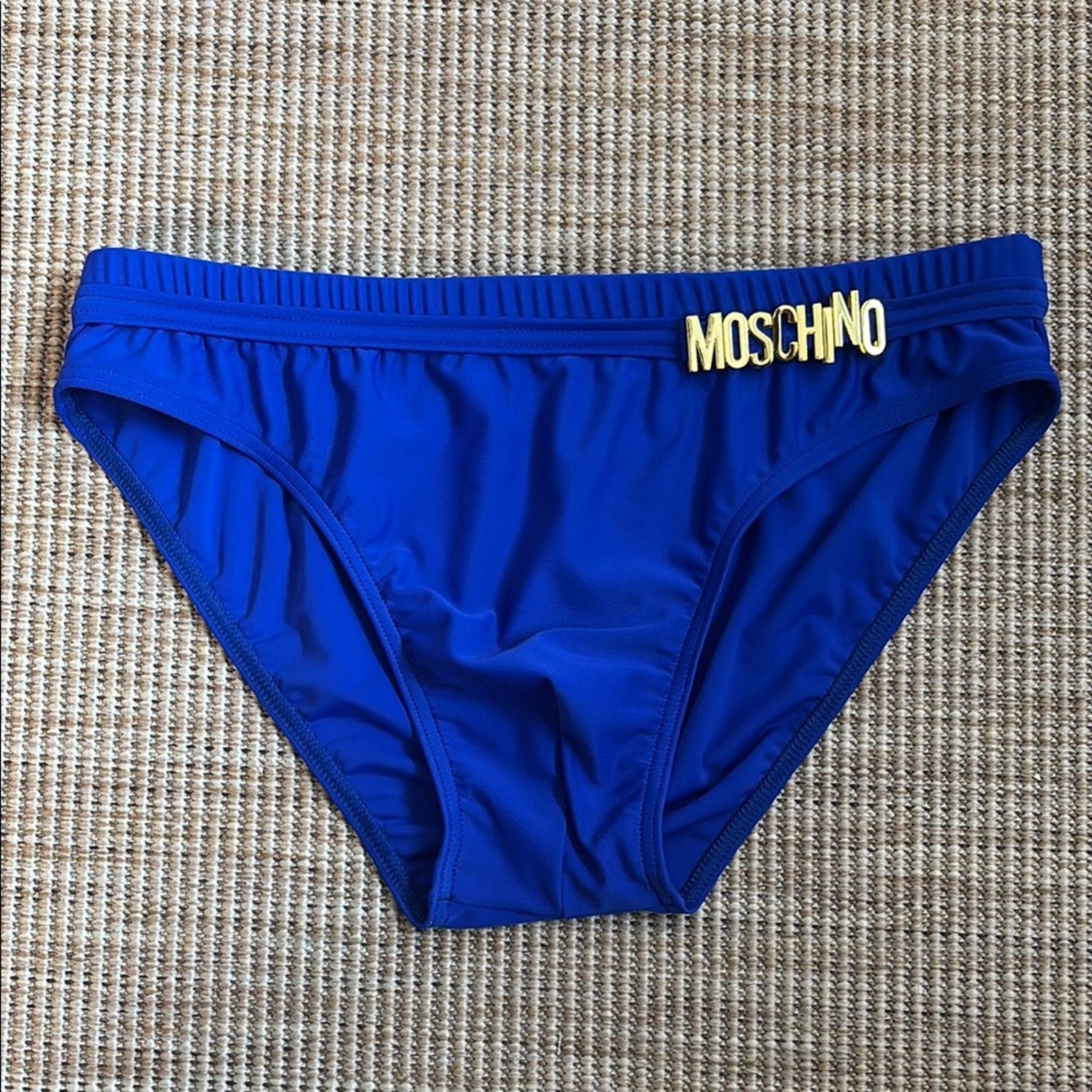 Moschino NWT Moschino Royal Blue Swim Briefs with Gold Logo Size M Size ONE SIZE - 2 Thumbnail