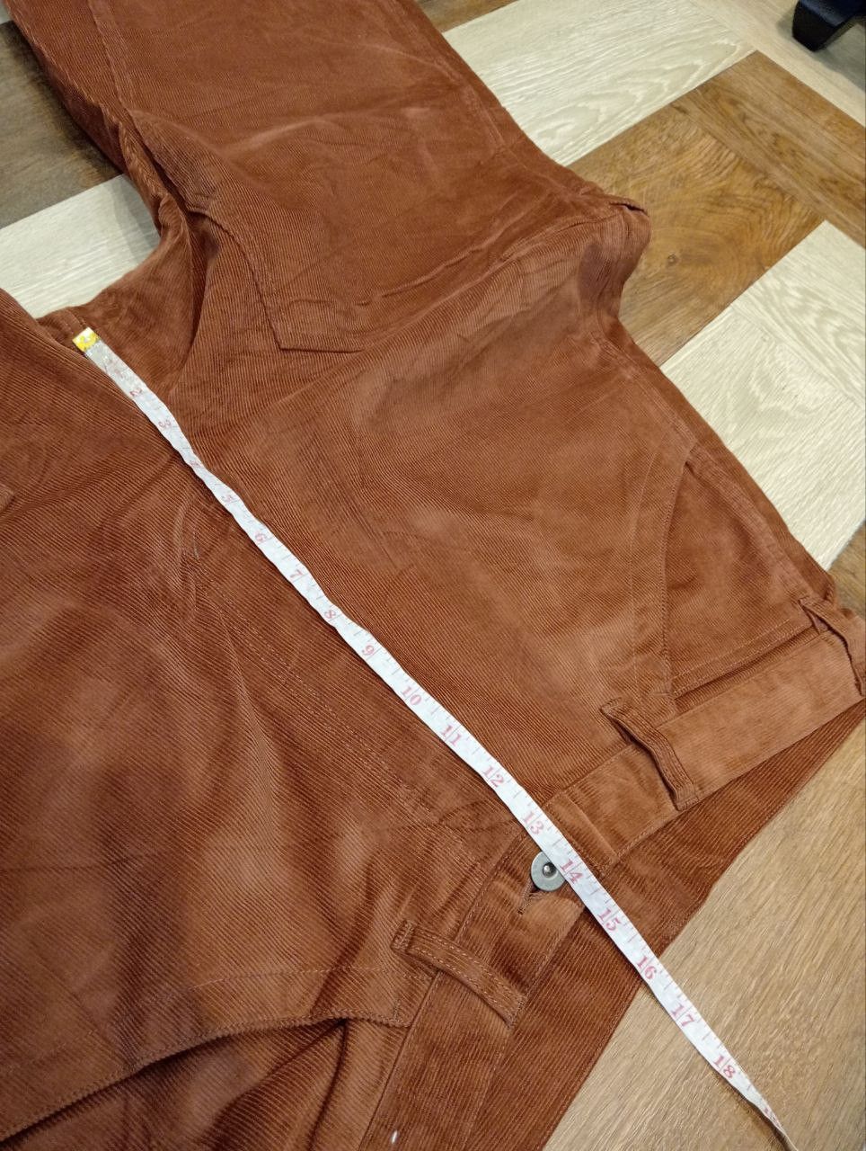 GU GU JAPAN DOUBLE KNEE WIDE BAGGY CORDUROY PANTS Size US 35 - 11 Thumbnail