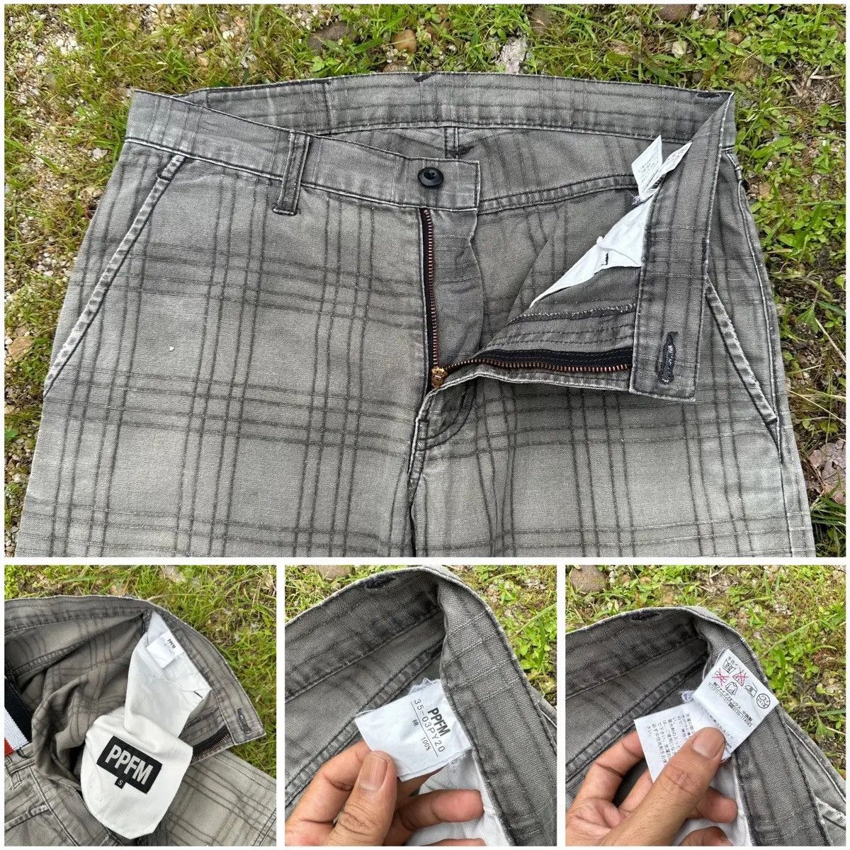 PPFM GRAILS!! VINTAGE PPFM JAPAN SASHIKO STITCHING TROUSERS PANTS Size US 29 - 13 Thumbnail