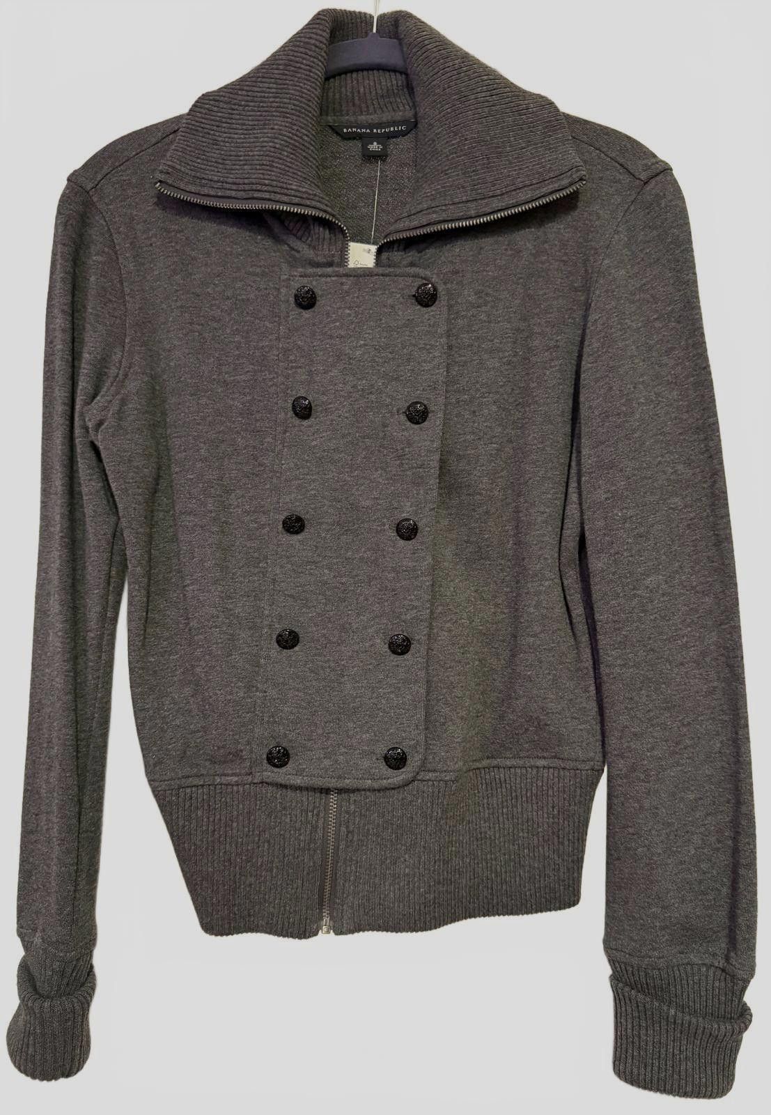 Banana Republic NWT Zip Up Sweater Jacket-Dark Gray Size S / US 4 / IT 40 - 1 Thumbnail
