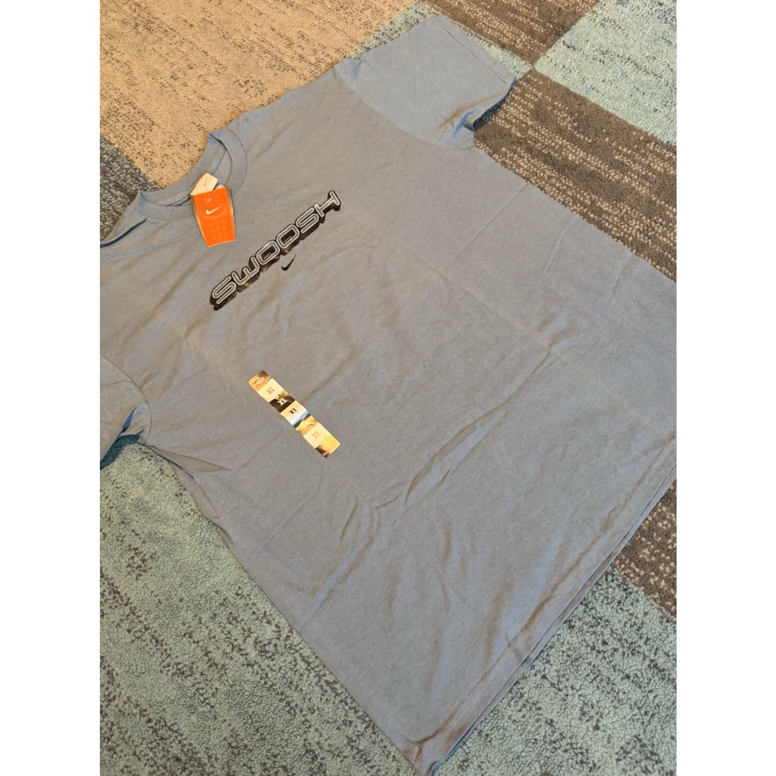 Nike VINTAGE Nike Swoosh Logo T Shirt 2000s Y2K Navy NWT XL Men Short Sleeve Cotton Crew Neck Graphic Print Embroidered Nike Air Regular Fit Size XL Mens Size US XL / EU 56 / 4 - 4 Thumbnail