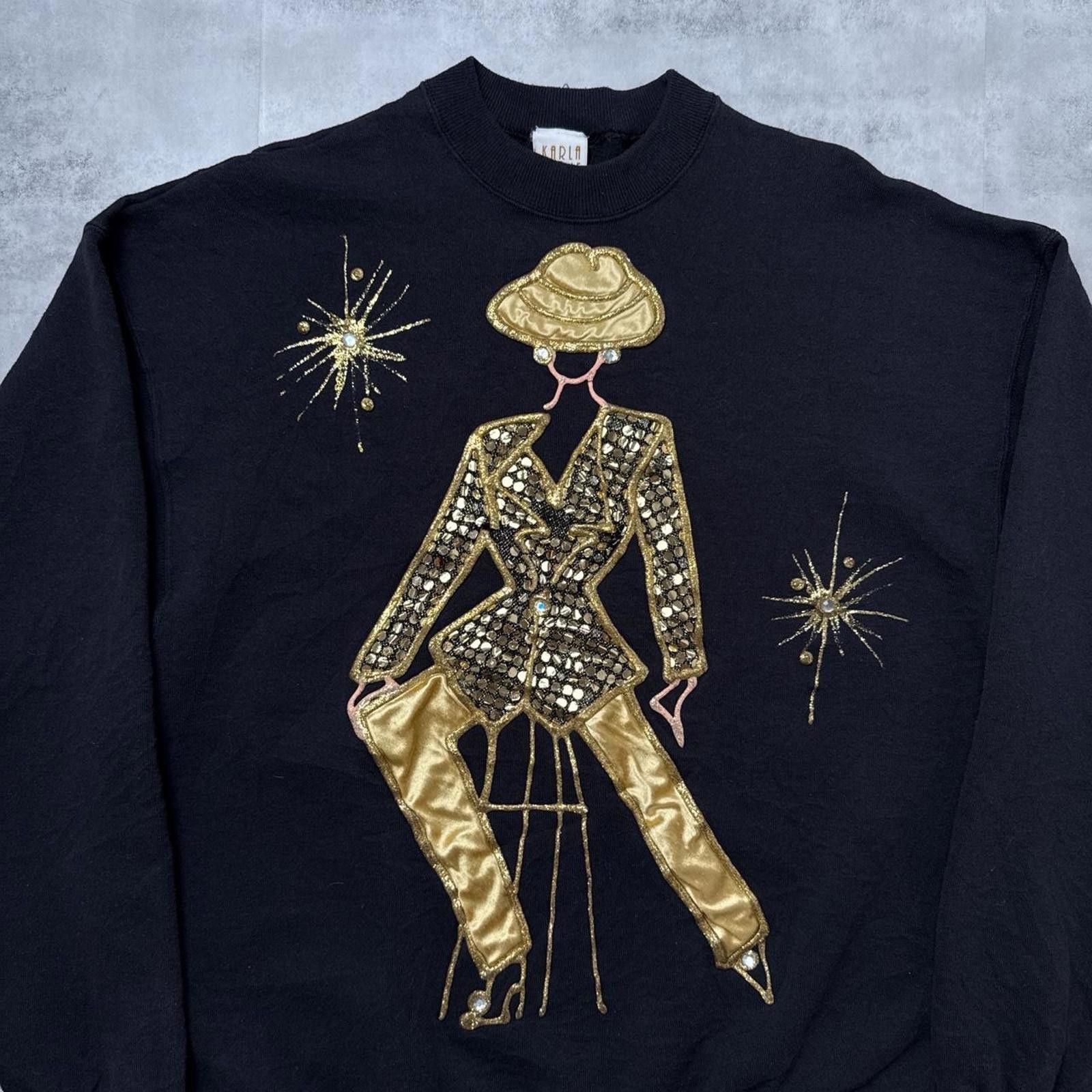 Other Y2K Karla Marie 00s Black Sweatshirt Size ONE SIZE - 7 Thumbnail