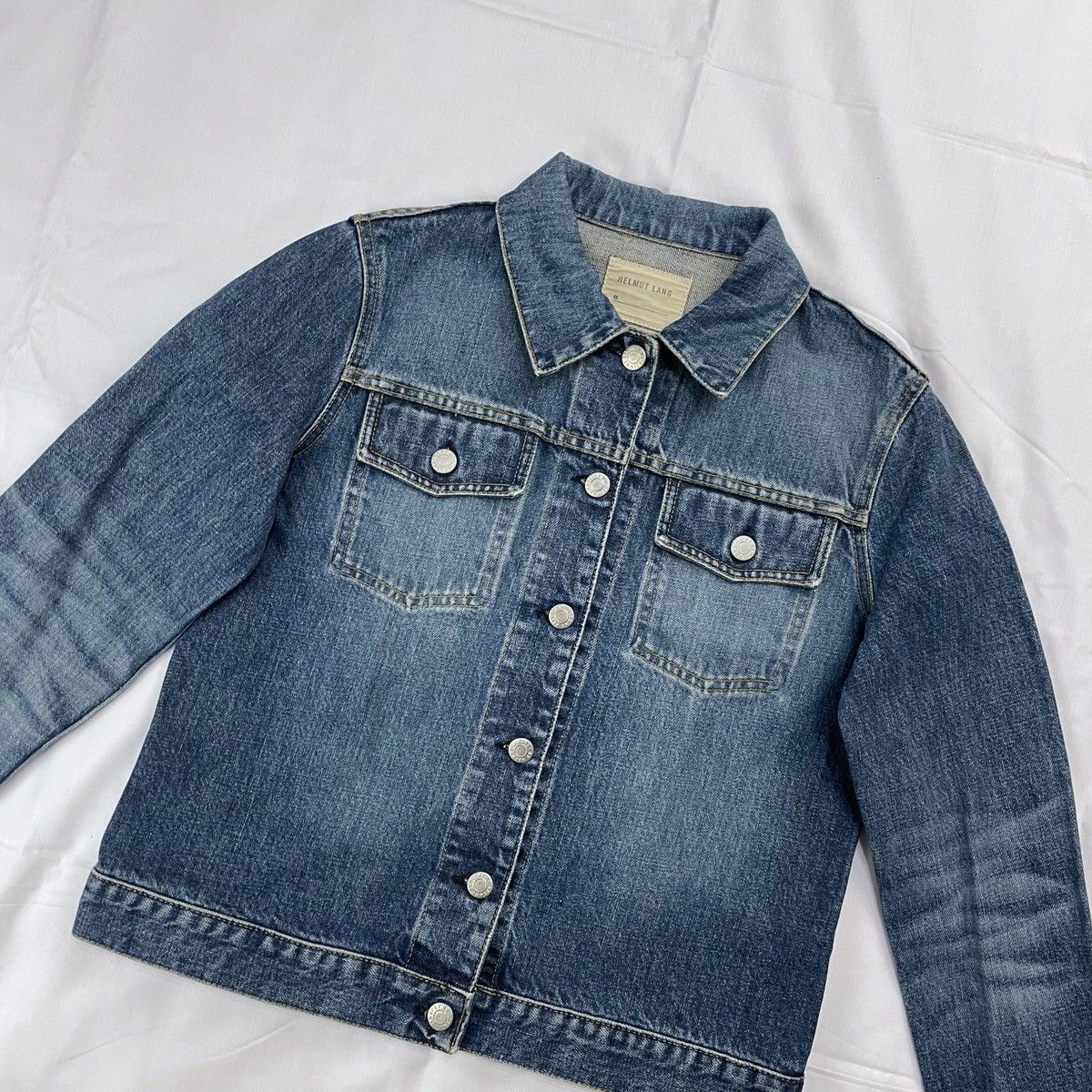 Helmut Lang 2002 Helmut Lang Jeans Washed Vintage Dark Denim Fade Jacket Size M / US 6-8 / IT 42-44 - 2 Thumbnail