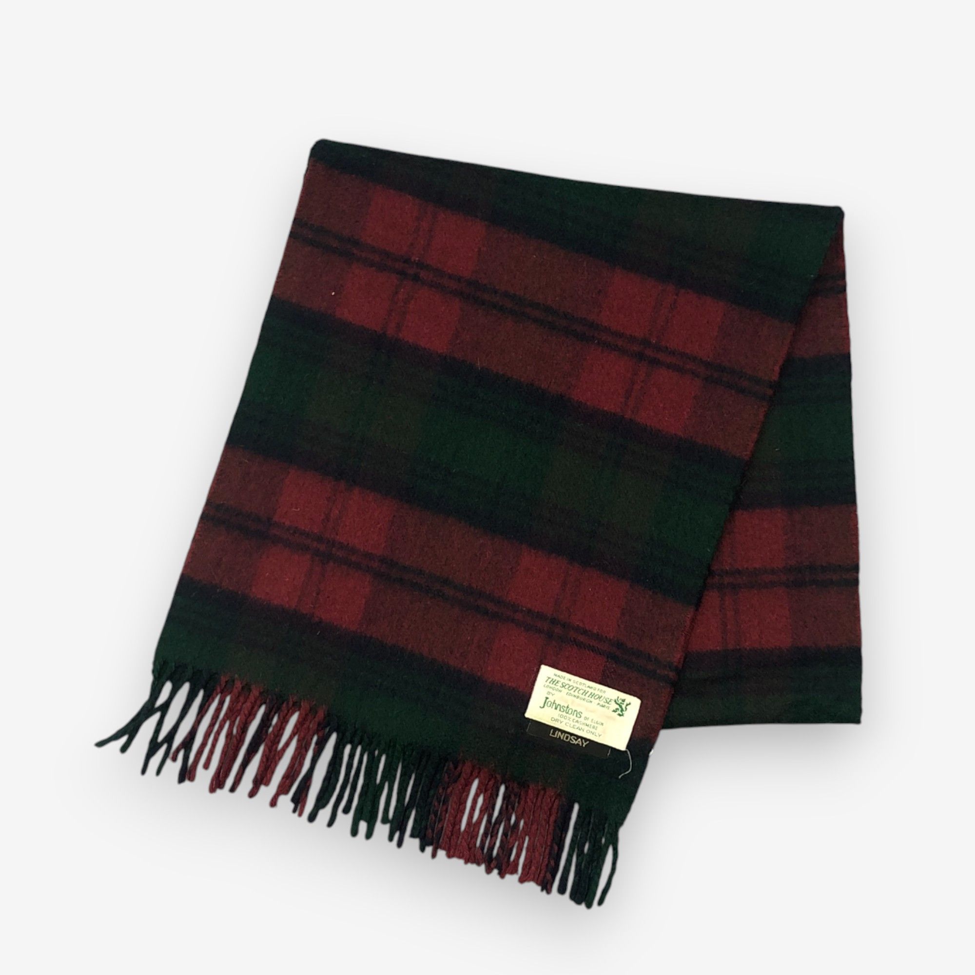 Johnstons Of Elgin Vintage Johnstons Scarf Muffler Wool Plaid Tartan Scarves Size ONE SIZE - 3 Thumbnail