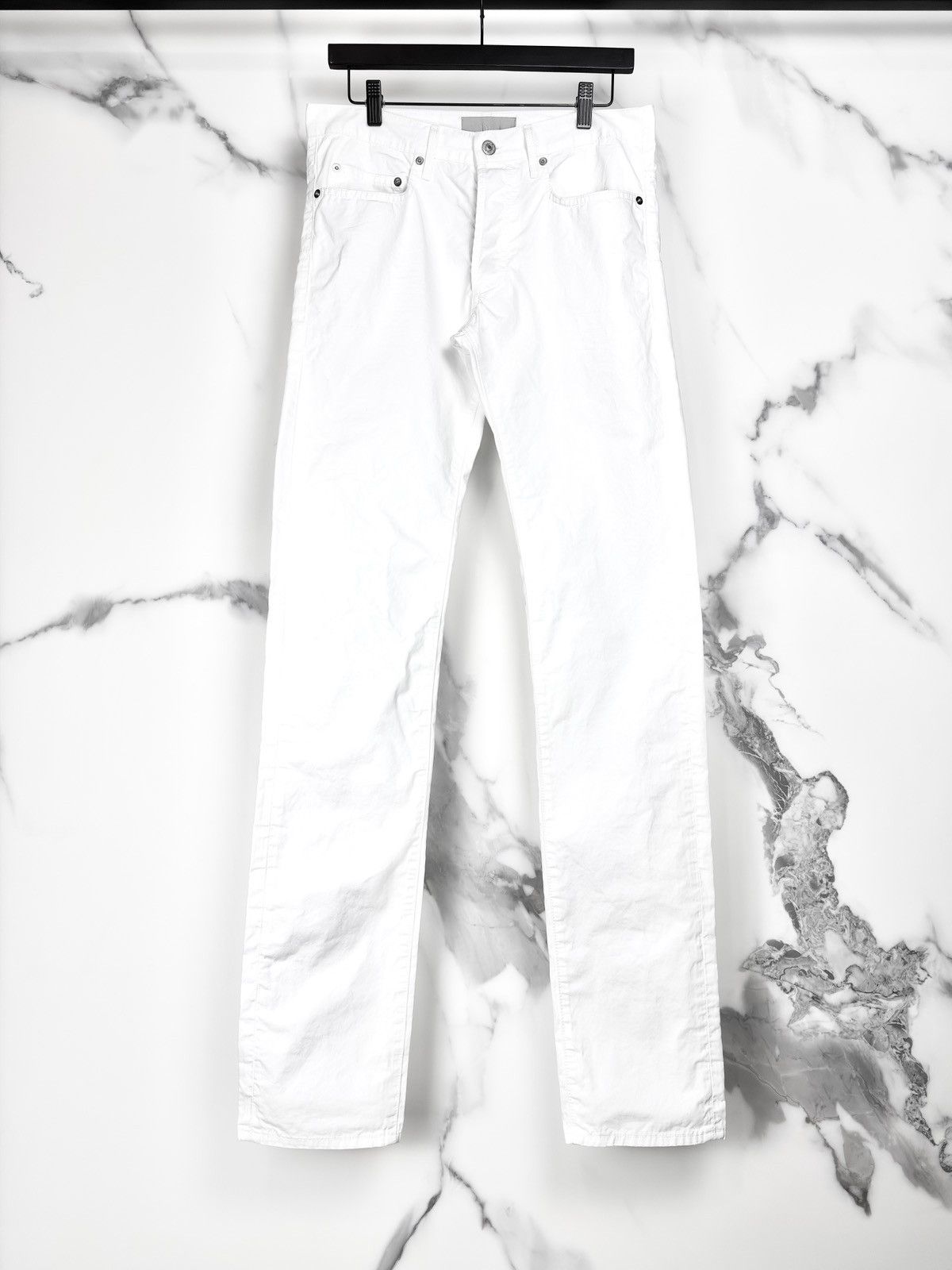Dior SS08 Dior Homme Whiskered Cotton Jeans KVA White Size US 30 / EU 46 - 1 Thumbnail