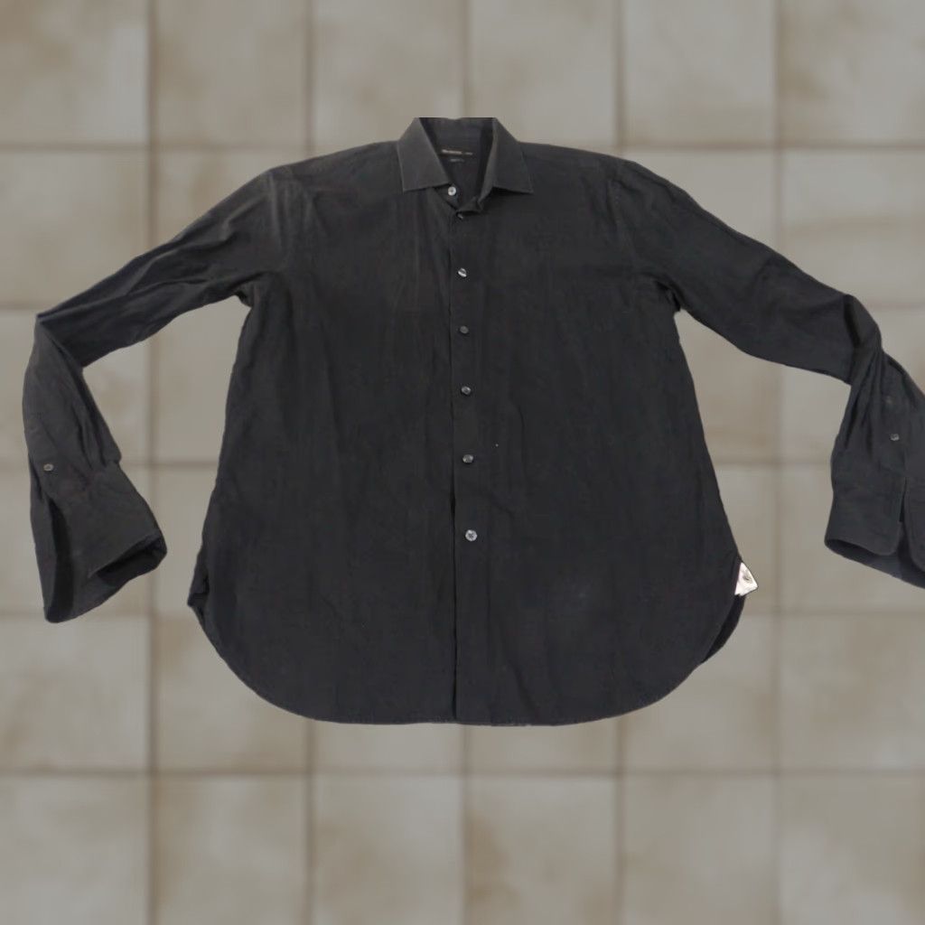 John Varvatos Shirt Mens Large Black Regular Fit Long Sleeve Button Up 16 34/35