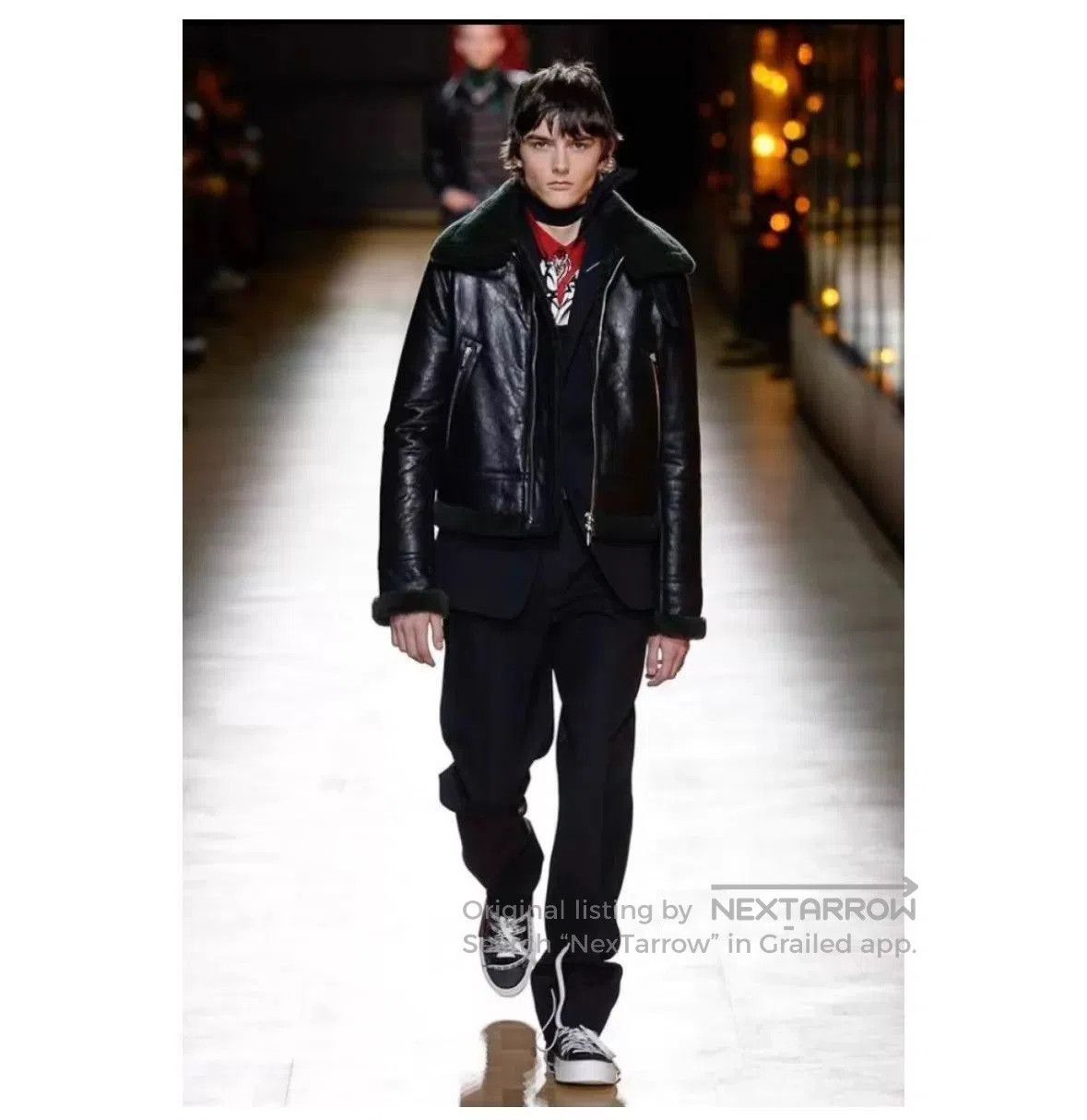 Dior Black Leather Jacket with Shearling Collar. Size US S / EU 44-46 / 1 - 8 Thumbnail