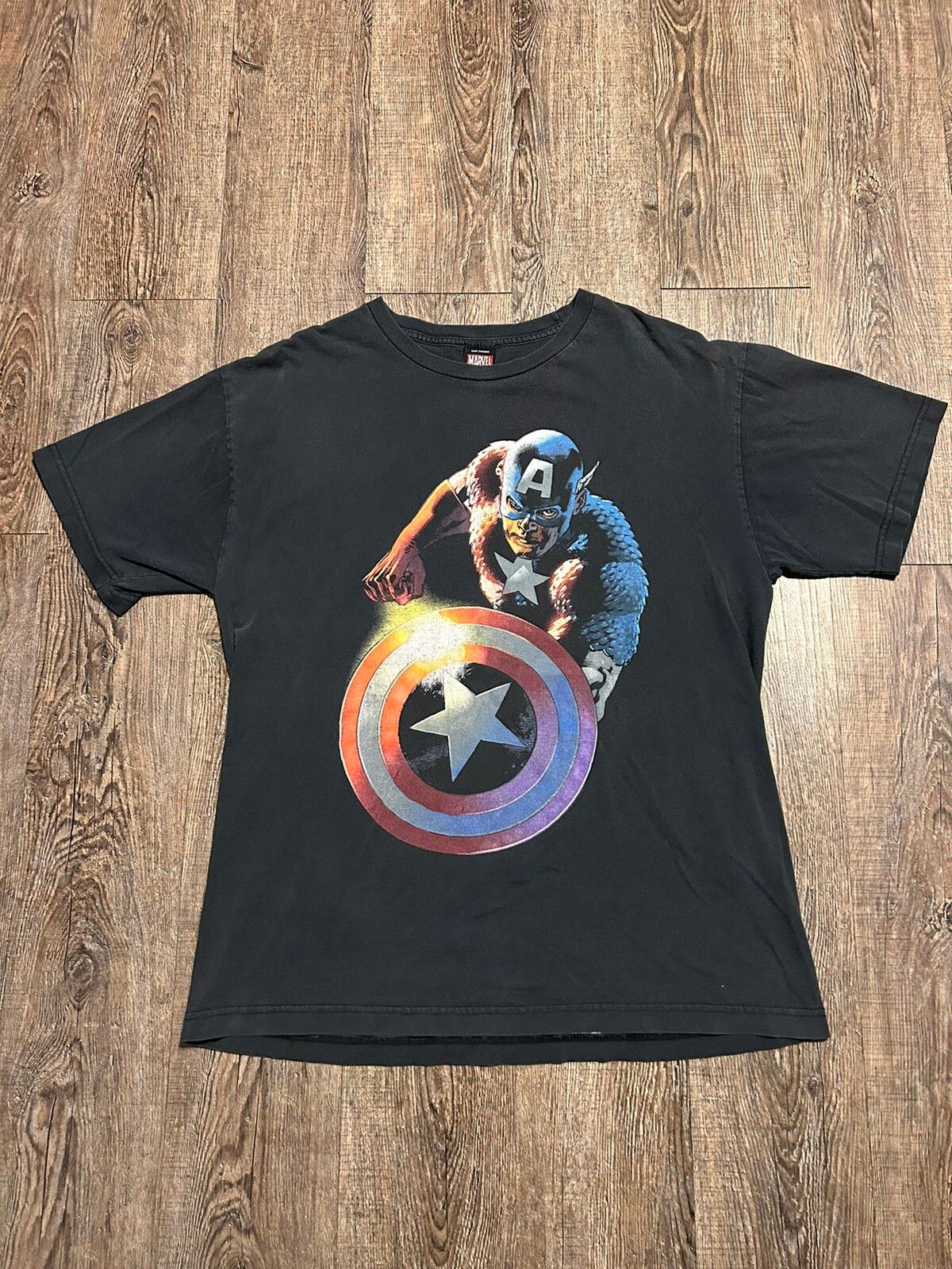 Marvel Comics Y2K Marvel Avengers Captain America Shield Graphic Shirt Size US XL / EU 56 / 4 - 2 Preview