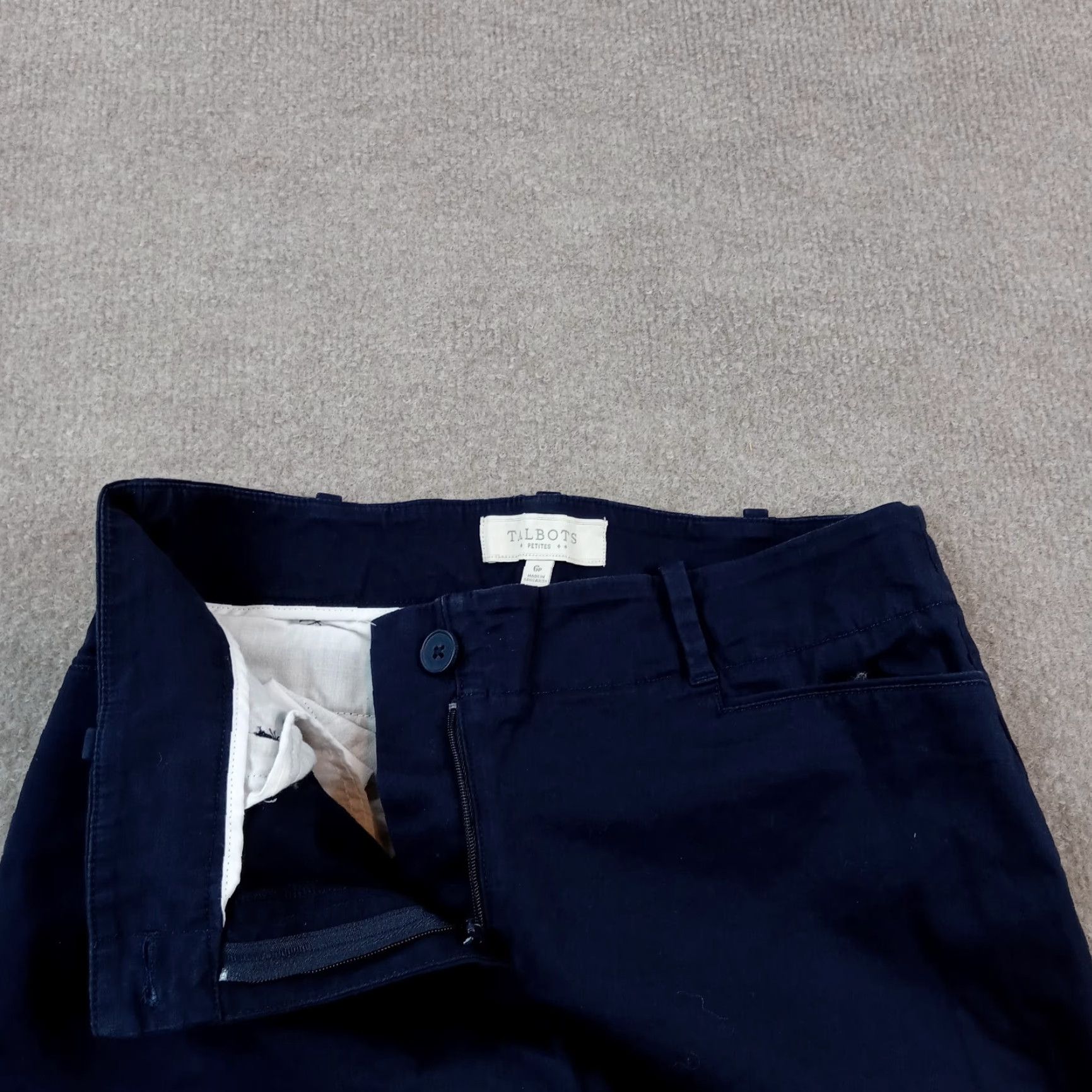 Talbots Talbots Petite Womens Blue Chino Ankle Pants Size 29x22 Extra Large XL Straight Leg Size 29" - 6 Thumbnail