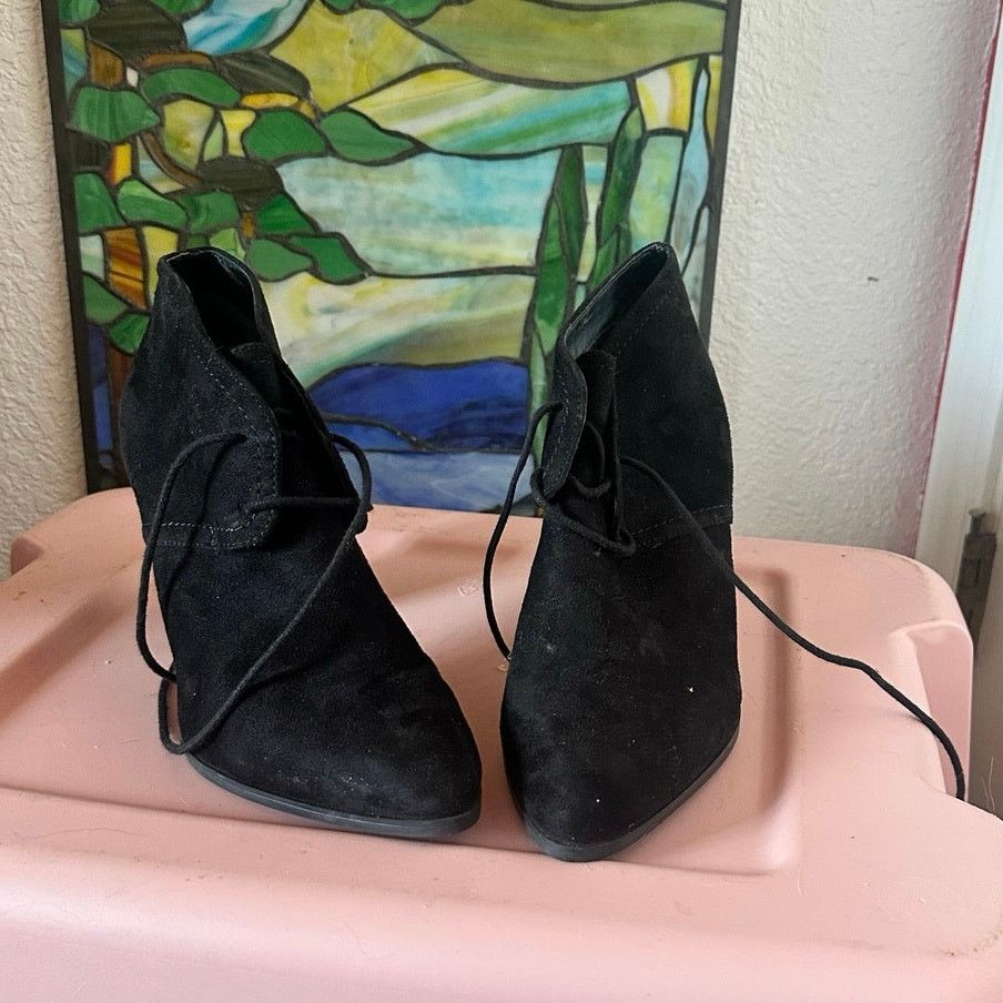 Franco Sarto franko sarto black lace up loafer heels shoes Size US 9 / IT 39 - 2 Thumbnail