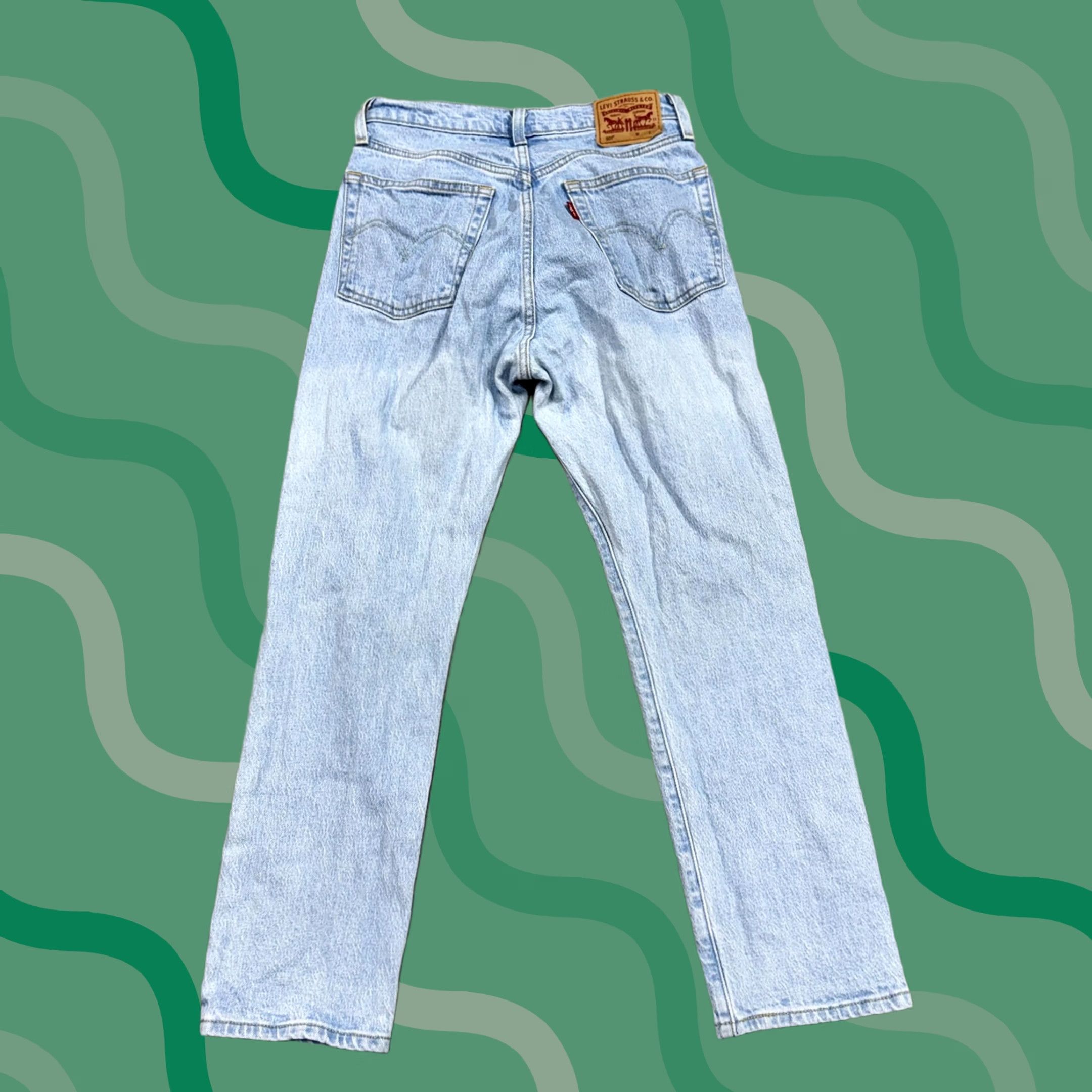 Levi's Levi's 501 Jeans Womens Blue Light Wash High Rise Straight Button Fly Denim 25x26 Regular 5-Pocket Womens Jeans Size 42" / US 20 - 1 Thumbnail