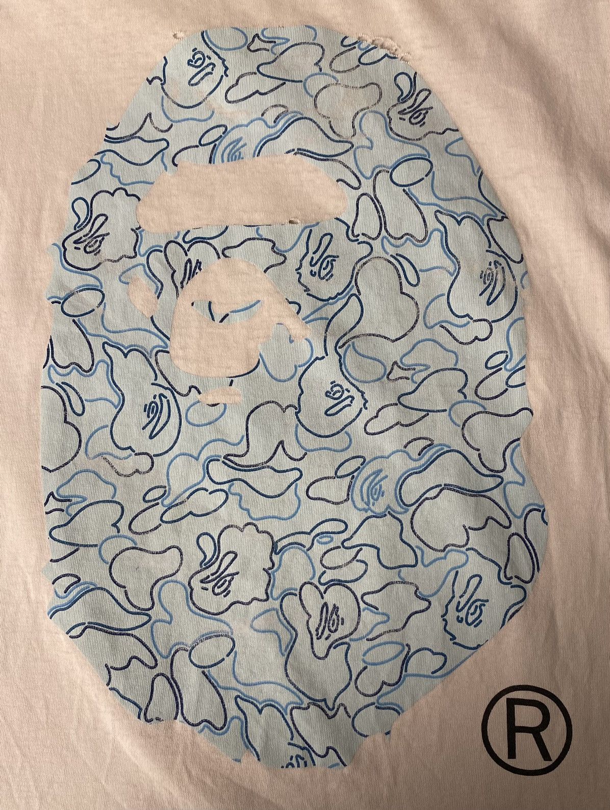 Bape A Bathing Ape Bape XL T-Shirt Baby Blue Camo Ape Head Size US XL / EU 56 / 4 - 4 Thumbnail