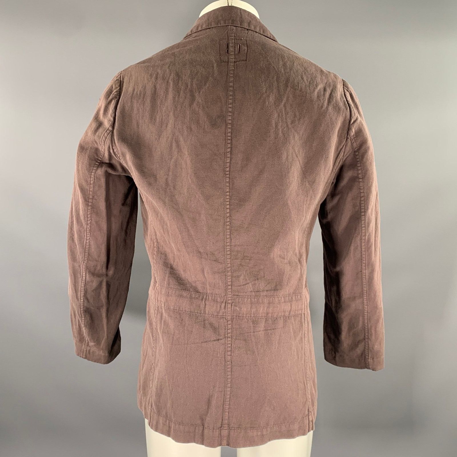 hannes roether HANNES ROETHER Brown Cotton Blend Notch Lapel Sport Coat Size 42R - 4 Thumbnail