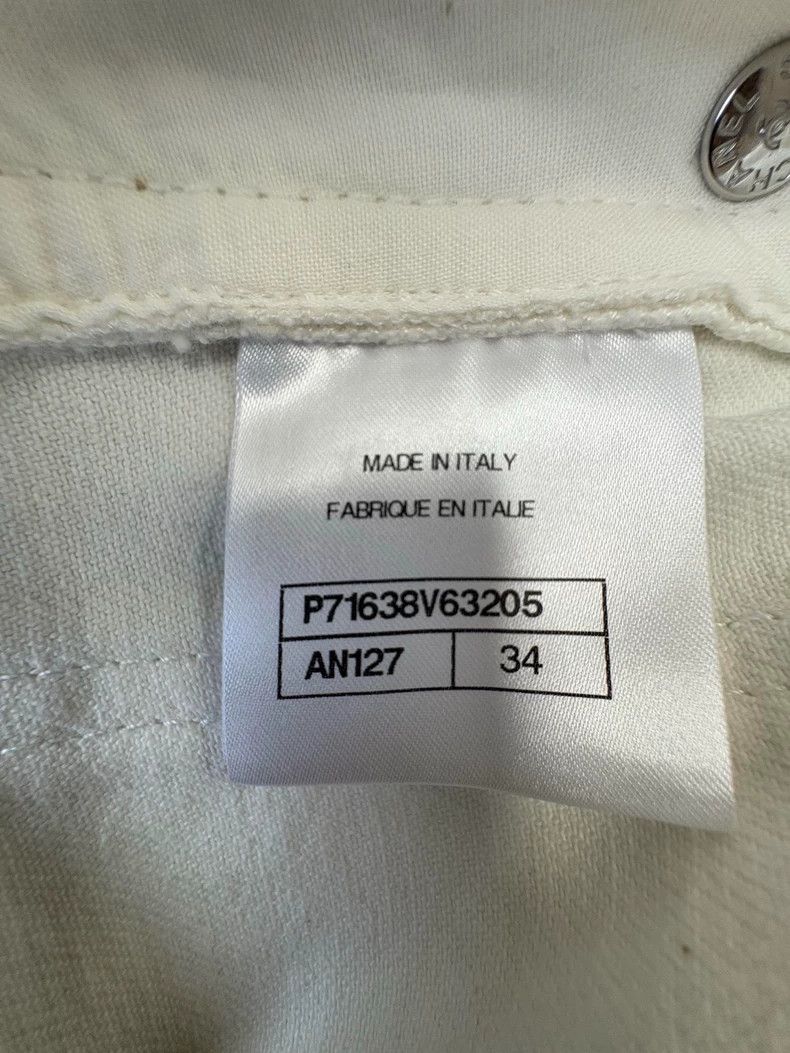 Chanel Chanel White shining logo calf jeans Size 42" / US 20 - 8 Thumbnail