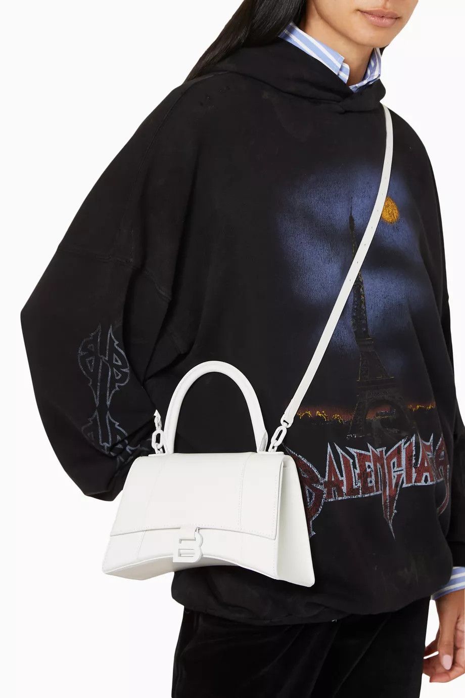 Balenciaga o1mt1gz0125 Size: OS / Hourglass Small Handbag in White Size ONE SIZE - 5 Thumbnail
