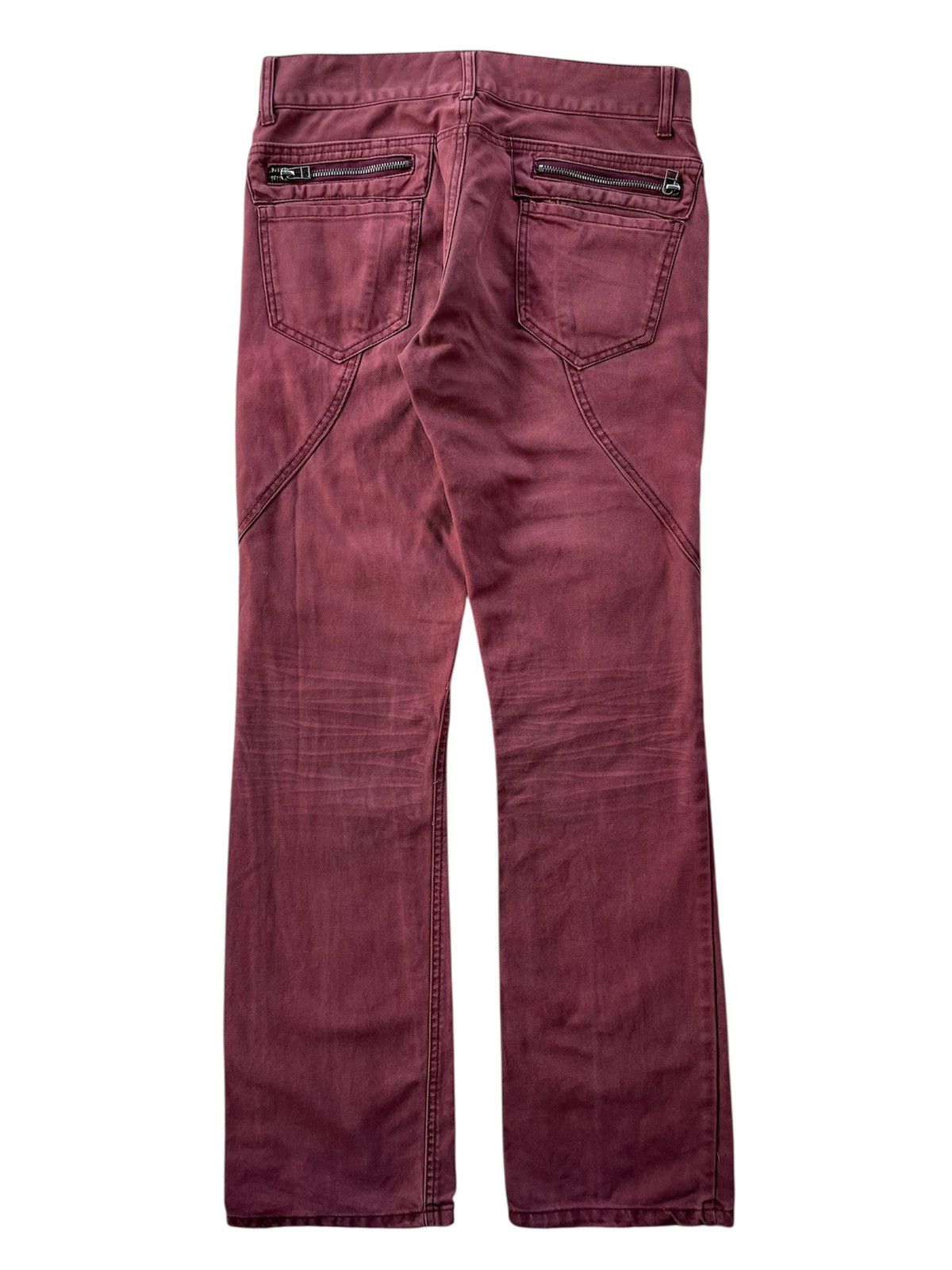 semanticdesign Vintage Semanticdesign - Maroon Twisted Flare Jeans Size US 31 - 2 Thumbnail