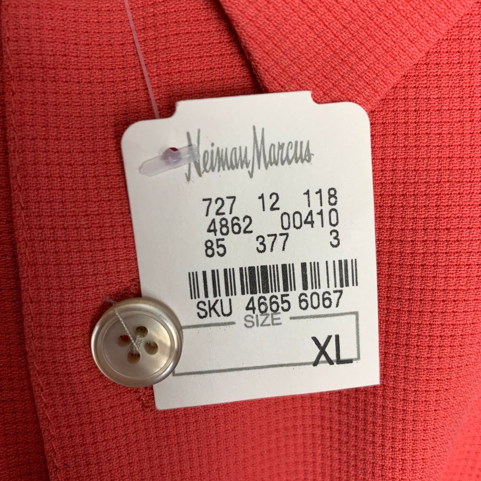 Neiman Marcus NEIMAN MARCUS Salmon Solid Silk Button Up Short Sleeve Shirt Size US XL / EU 56 / 4 - 5 Thumbnail
