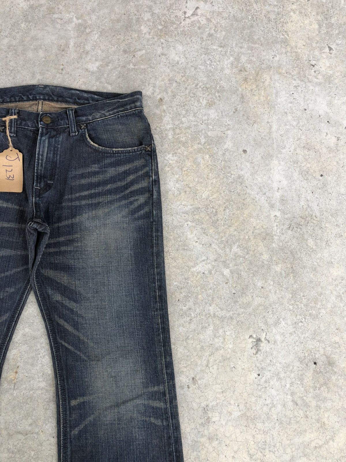 If Six Was Nine Japanese Lee Flared Jeans Distressed Denim Size US 32 / EU 48 - 5 Thumbnail