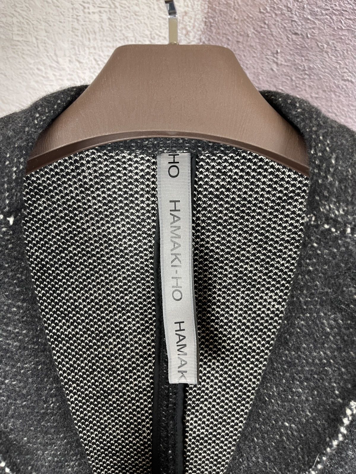 HAMAKI-HO Hamaki-Ho wool cotton grey knitted blazer 2 button Size 42R - 4 Thumbnail