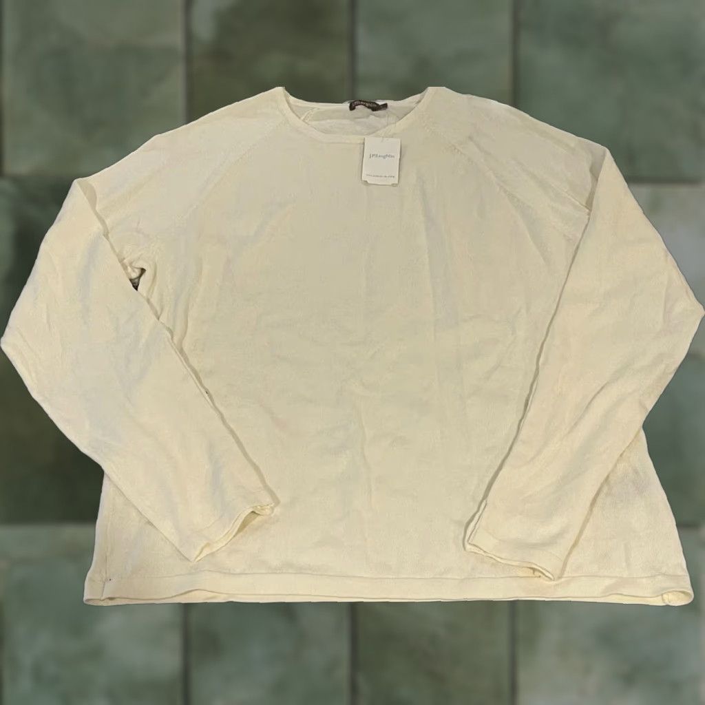 J.McLaughlin Sweater Jamey Women's Pullover Casual Cotton Blend Egret White Large NWT