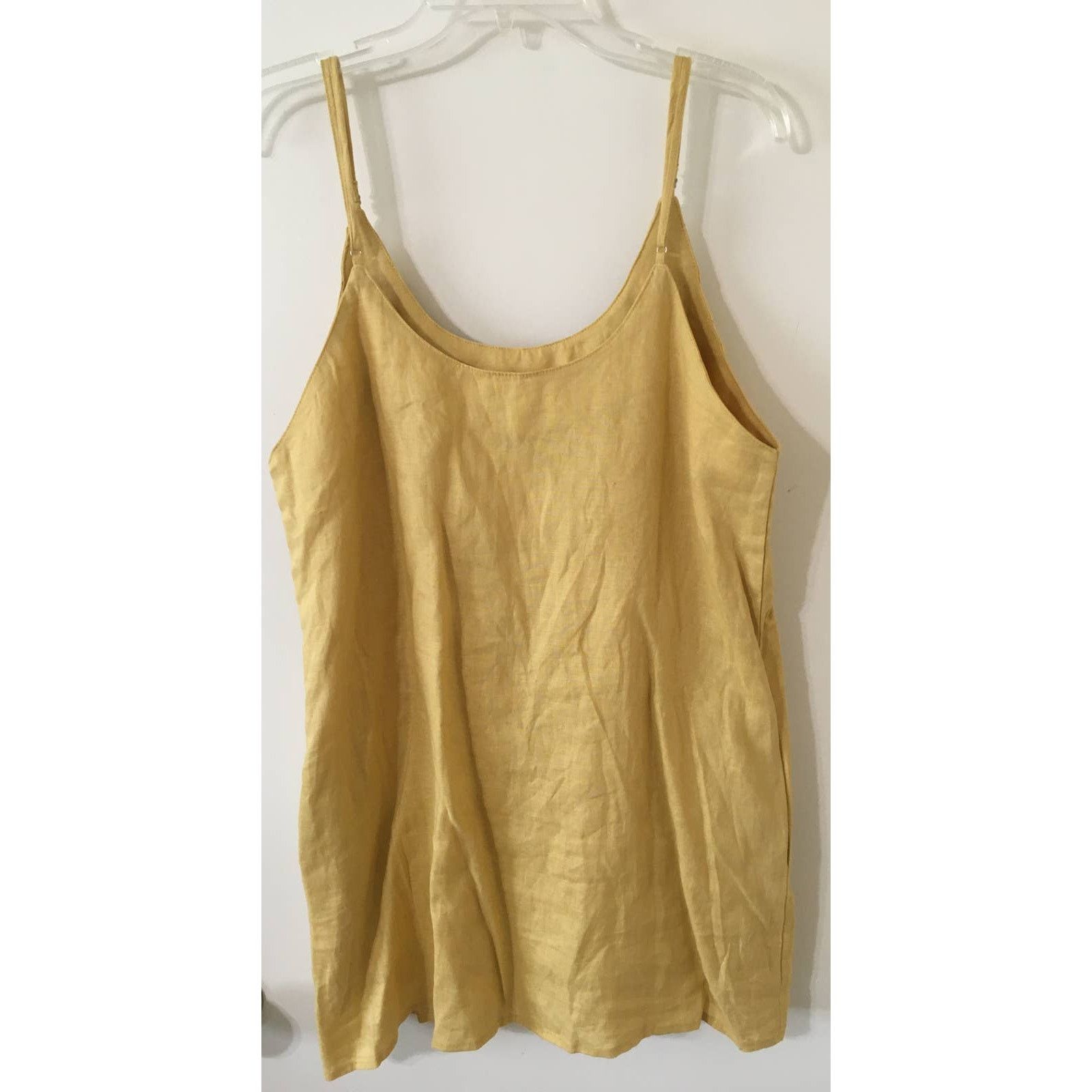 Other NWT Reset by Jane Large Corn Silk Yellow 100 Flax Mini Dress Size L / US 10 / IT 46 - 3 Thumbnail