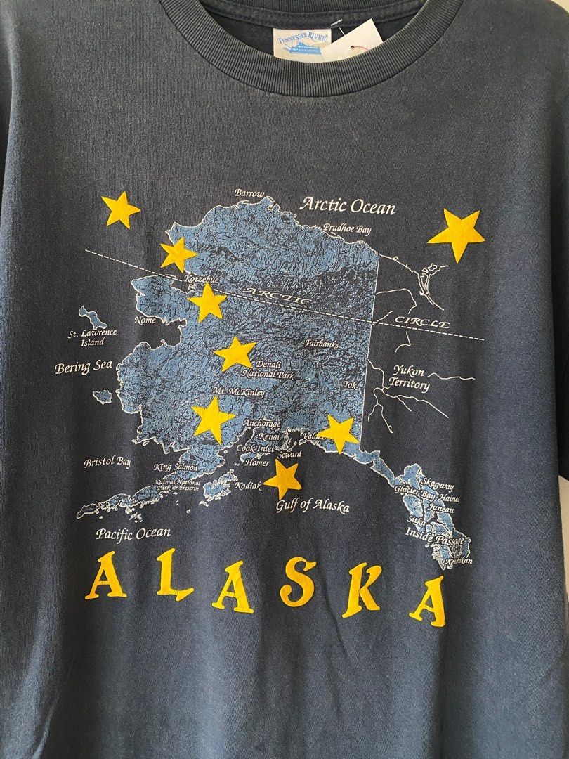 Vintage Y2K ALASKA MAP T SHIRT Size US M / EU 48-50 / 2 - 3 Thumbnail